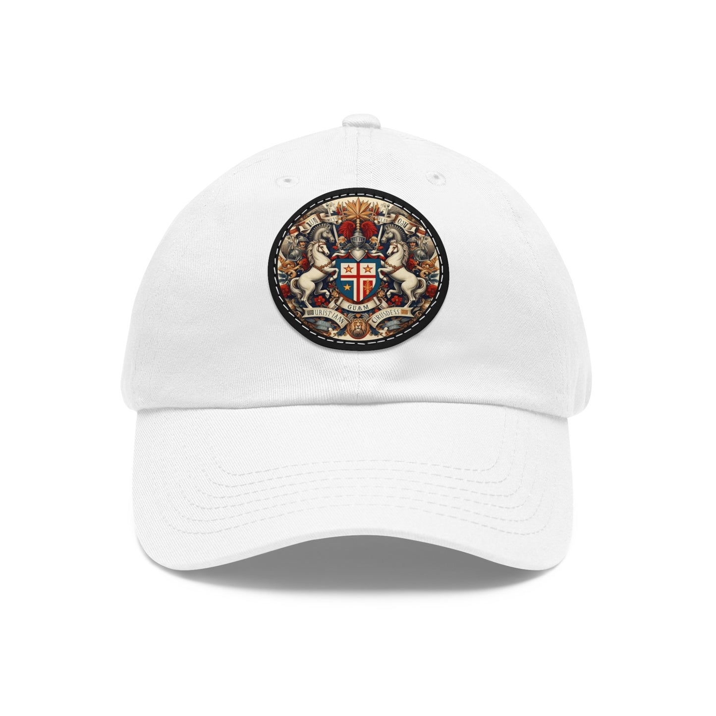 Guam Vintage Christian Crusader Campaign Hat - Chino Twill Leather Logo - 100% Charity - The God Vote Collection by Chris Rabalais