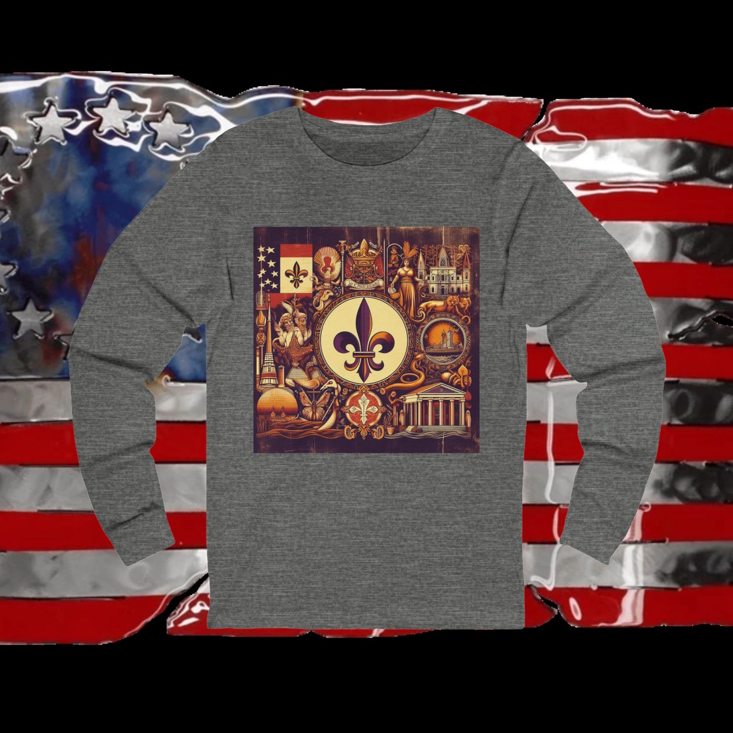 Louisiana Vintage Christian Crusader - Premium Unisex Long Sleeve Jersey Tee - 100% Charity - The God Vote Collection by Chris Rabalais