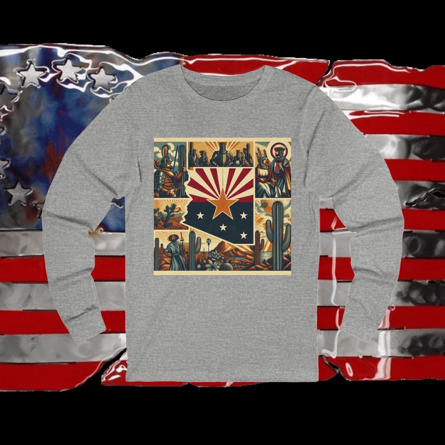 Arizona Vintage Christian Crusader - Premium Unisex Long Sleeve Jersey Tee - 100% Charity - The God Vote Collection by Chris Rabalais