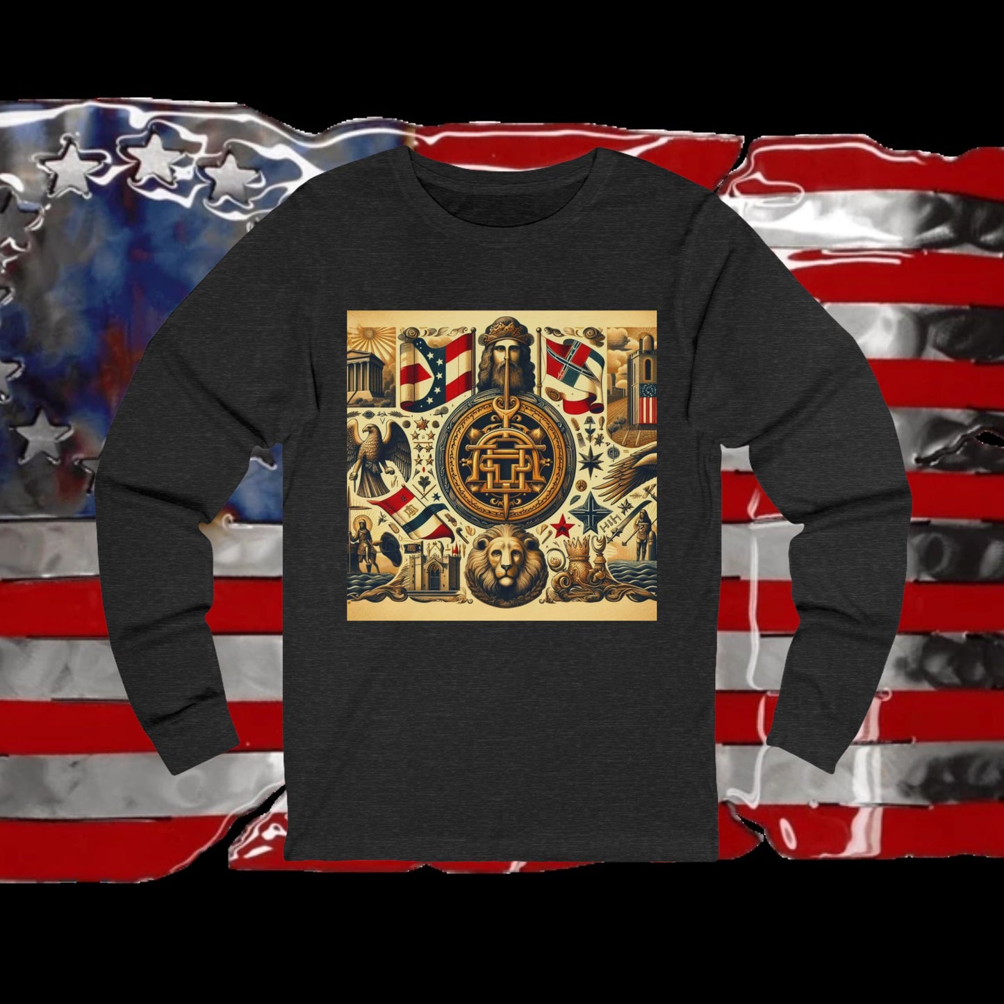 Georgia Vintage Christian Crusader - Premium Unisex Long Sleeve Jersey Tee - 100% Charity - The God Vote Collection by Chris Rabalais