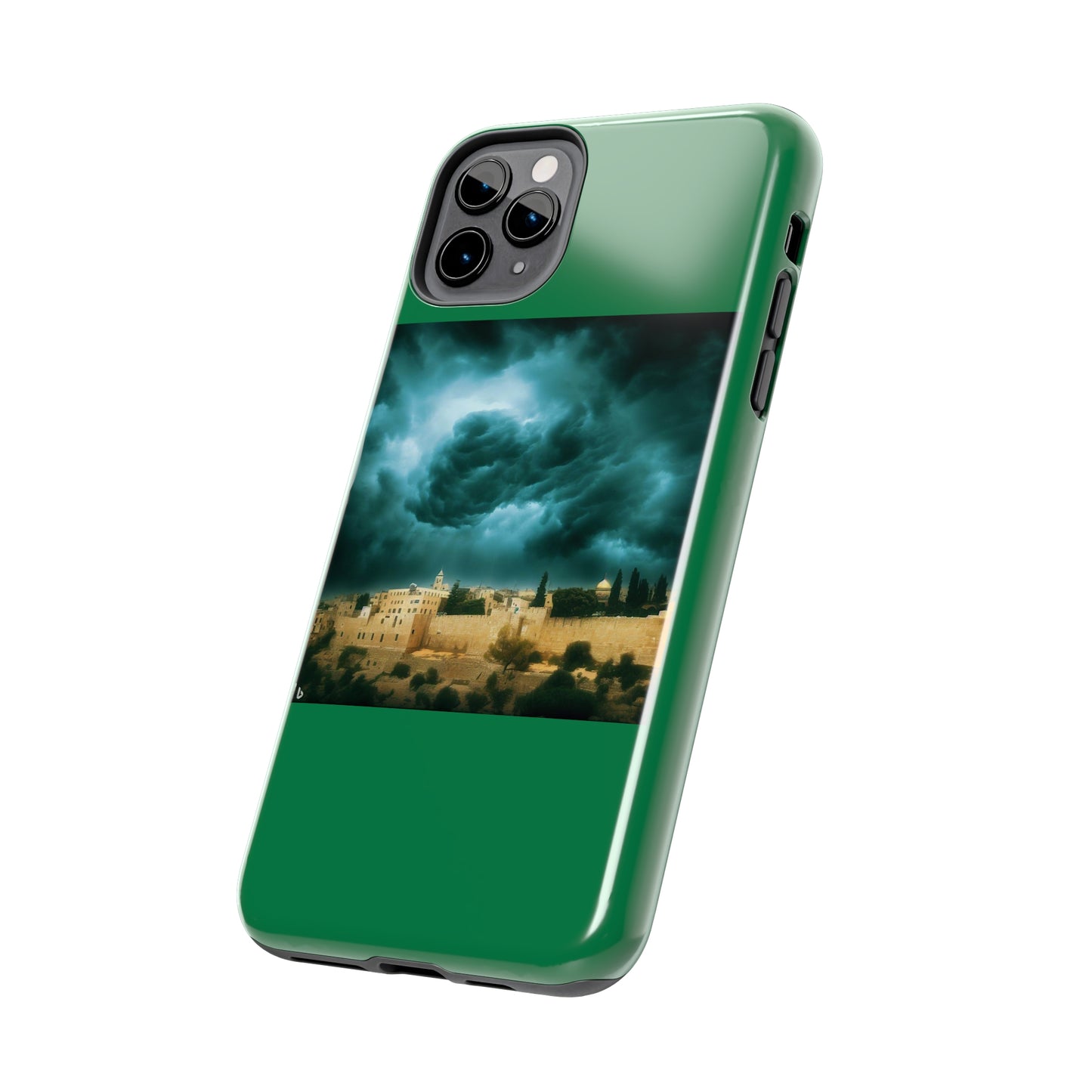 AImagination Collection iPhone Tough Case - "Storm Over Jerusalem" - The God Ball Originals by Chris Rabalais (2024)