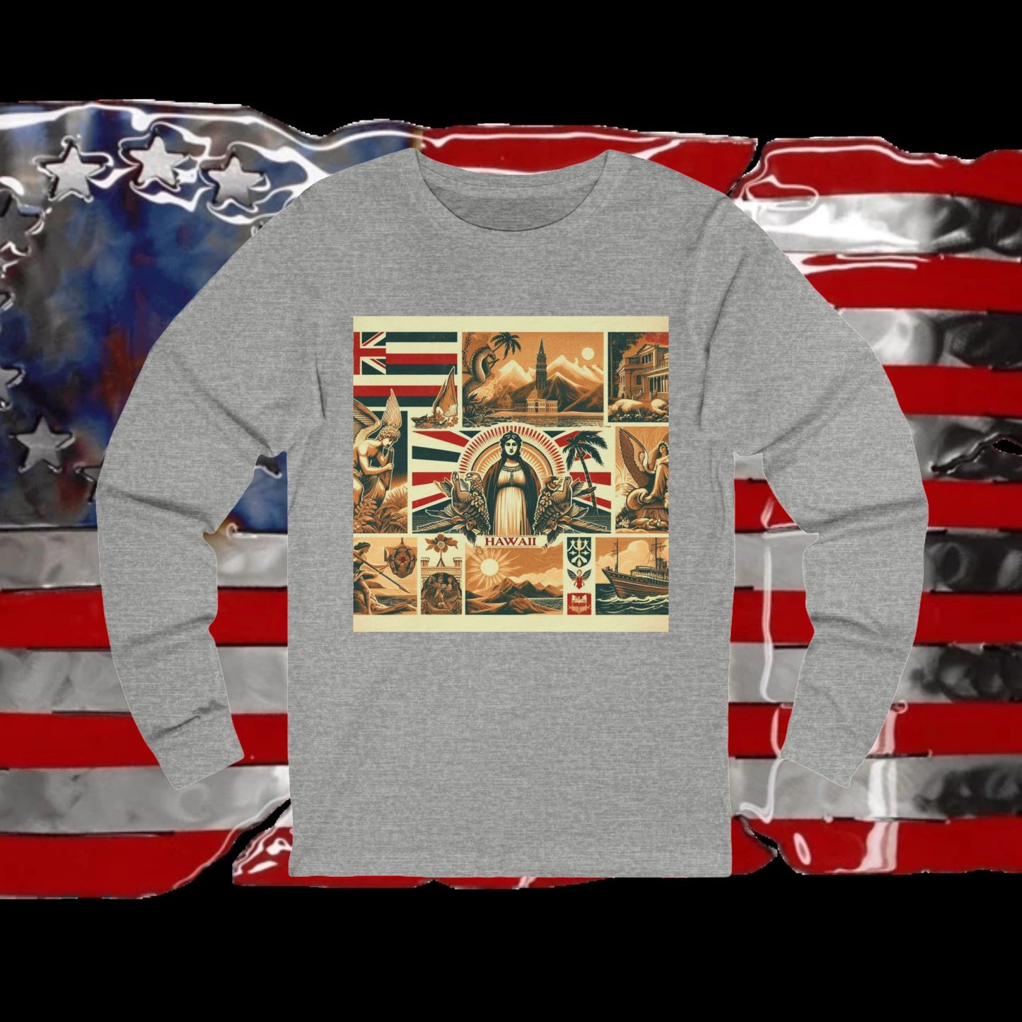 Hawaii Vintage Christian Crusader - Premium Unisex Long Sleeve Jersey Tee - 100% Charity - The God Vote Collection by Chris Rabalais