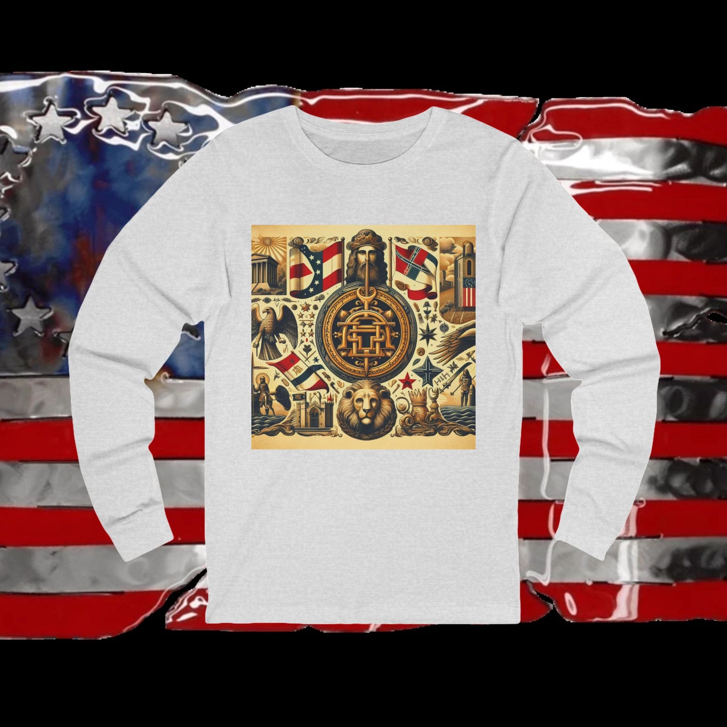 Georgia Vintage Christian Crusader - Premium Unisex Long Sleeve Jersey Tee - 100% Charity - The God Vote Collection by Chris Rabalais
