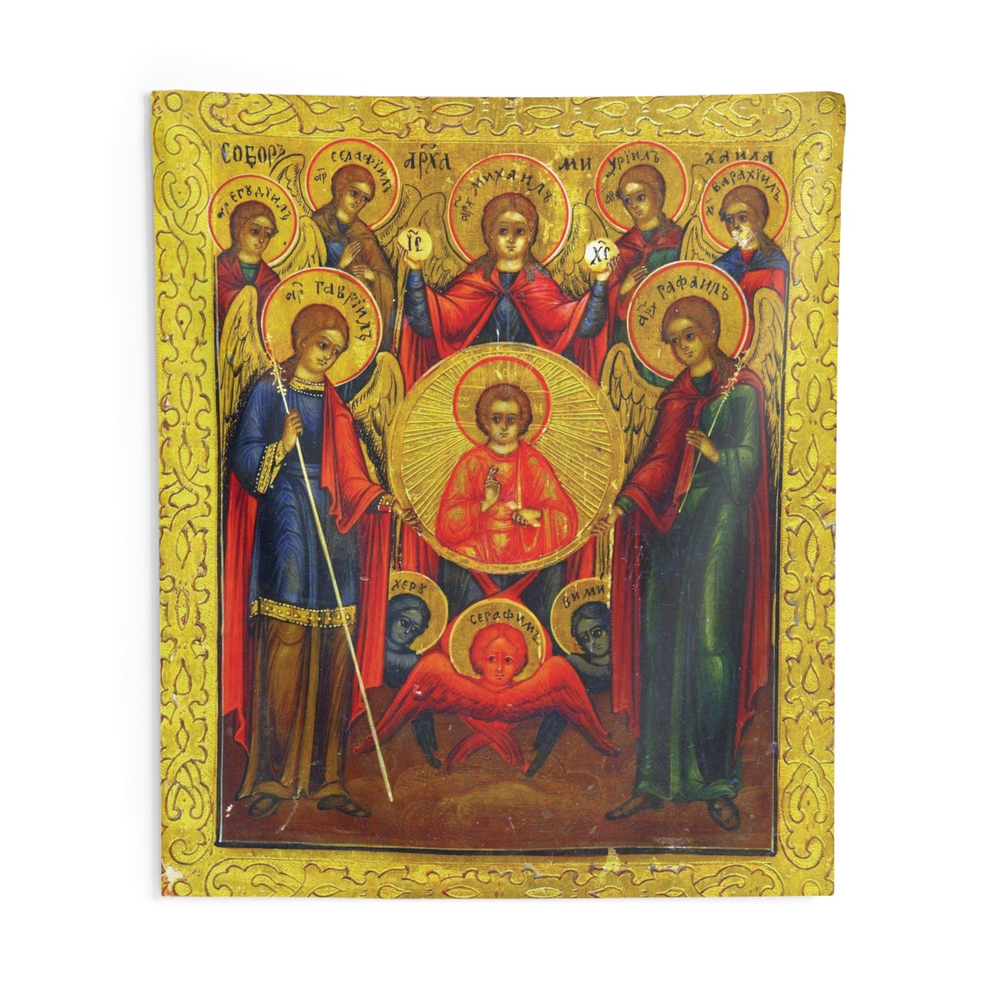 Synaxis of the Archangel Michael and the Other Bodiless Powers Orthodox Icon Home Tapestry Catholic Christian Bible Scripture Christ Gift