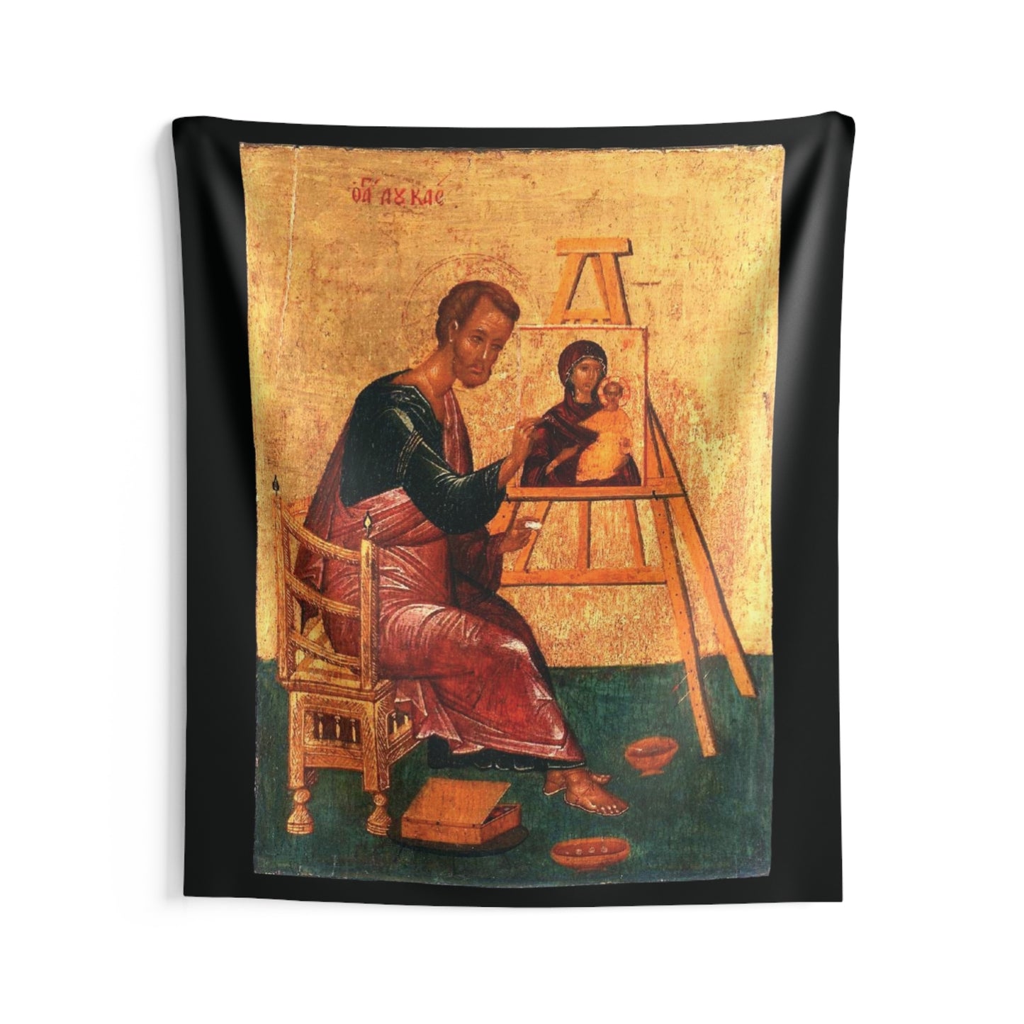 St Luke Paints Icon of Mother of God Hodegetria Byzantine Orthodox Oct 18 Home Decor Tapestry Catholic Christian Bible Scripture Christ Gift