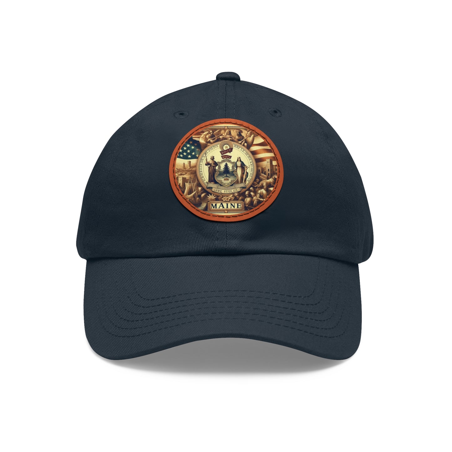 Maine Vintage Christian Crusader Campaign Hat - Chino Twill Leather Logo - 100% Charity - The God Vote Collection by Chris Rabalais