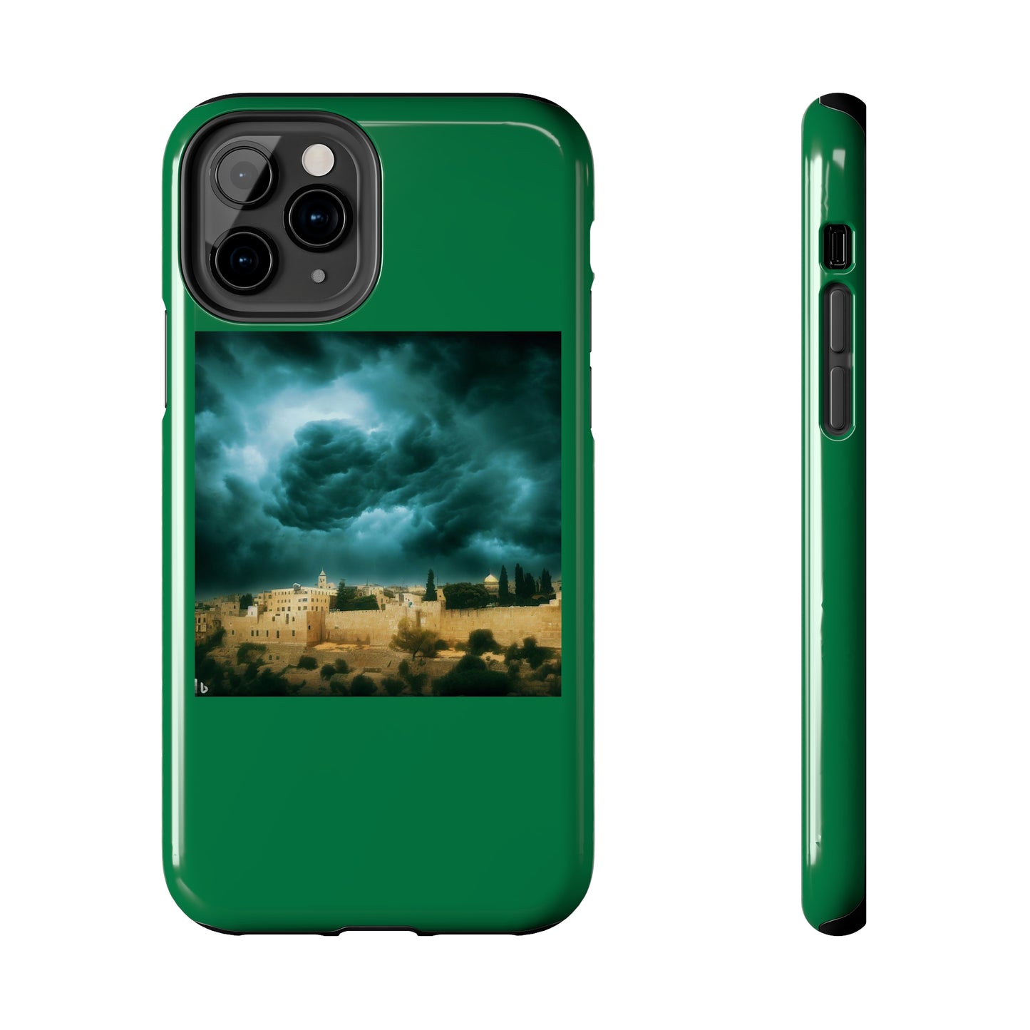 AImagination Collection iPhone Tough Case - "Storm Over Jerusalem" - The God Ball Originals by Chris Rabalais (2024)