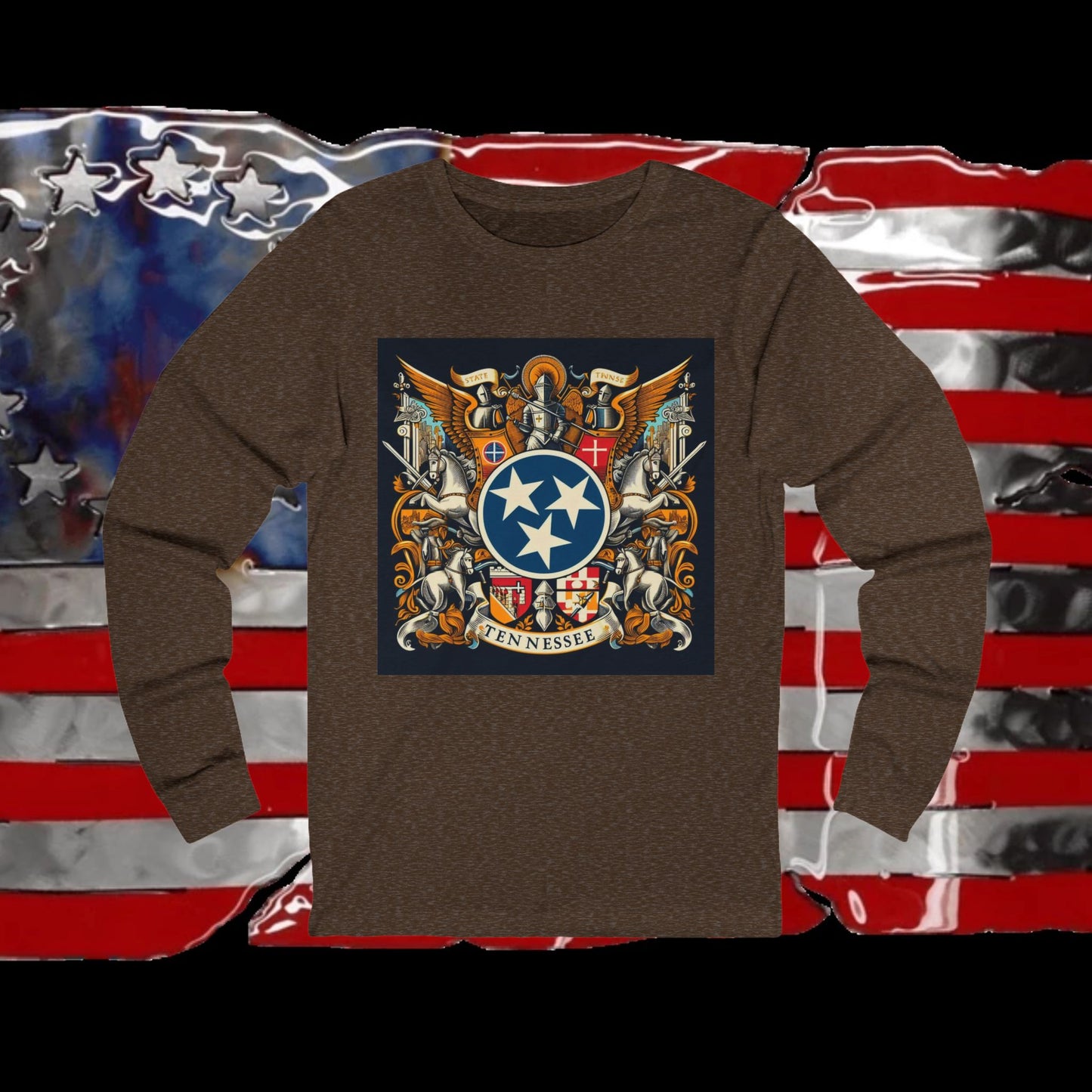 Tennessee Vintage Christian Crusader - Unisex Premium Long Sleeve Jersey Tee - 100% Charity - The God Vote Collection by Chris Rabalais