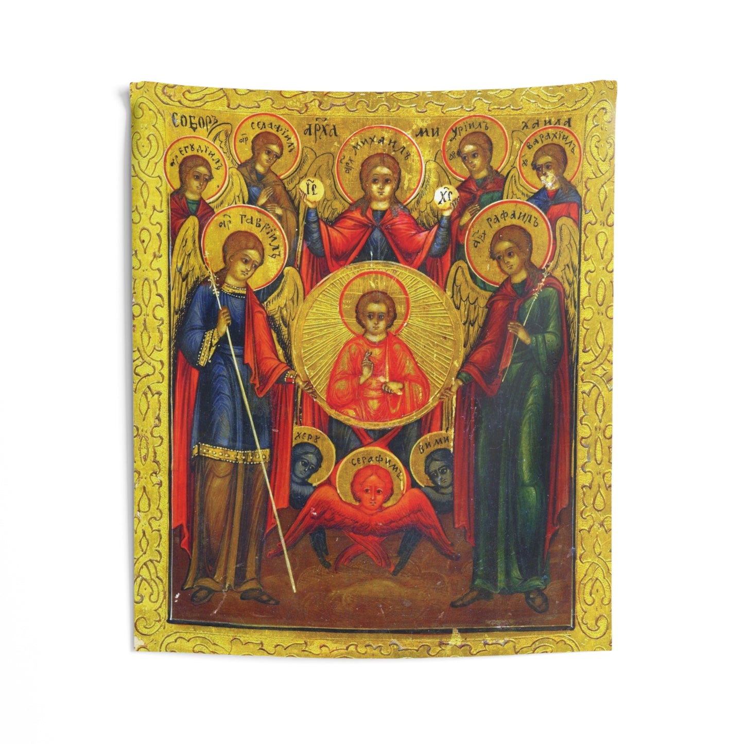 Synaxis of the Archangel Michael and the Other Bodiless Powers Orthodox Icon Home Tapestry Catholic Christian Bible Scripture Christ Gift