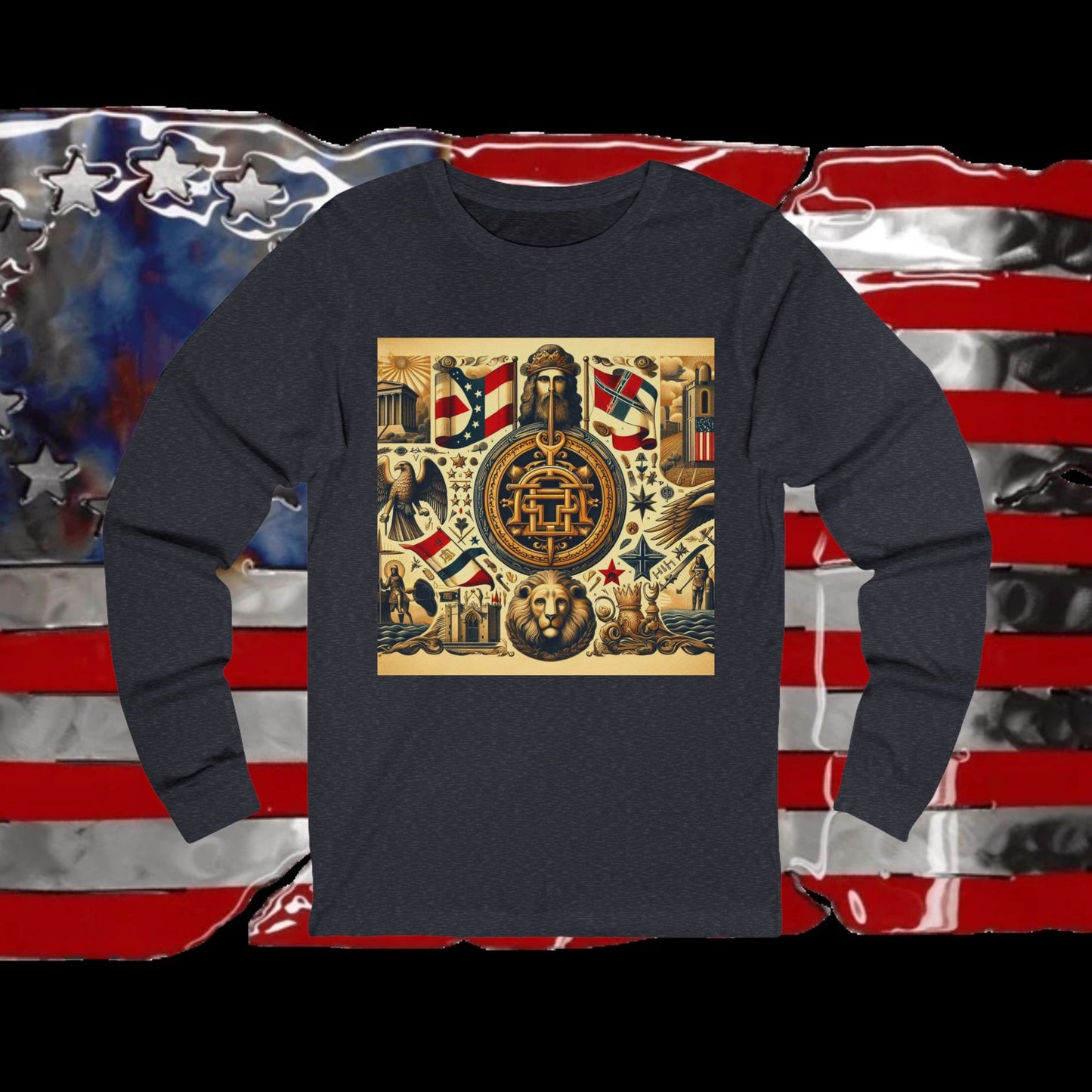 Georgia Vintage Christian Crusader - Premium Unisex Long Sleeve Jersey Tee - 100% Charity - The God Vote Collection by Chris Rabalais