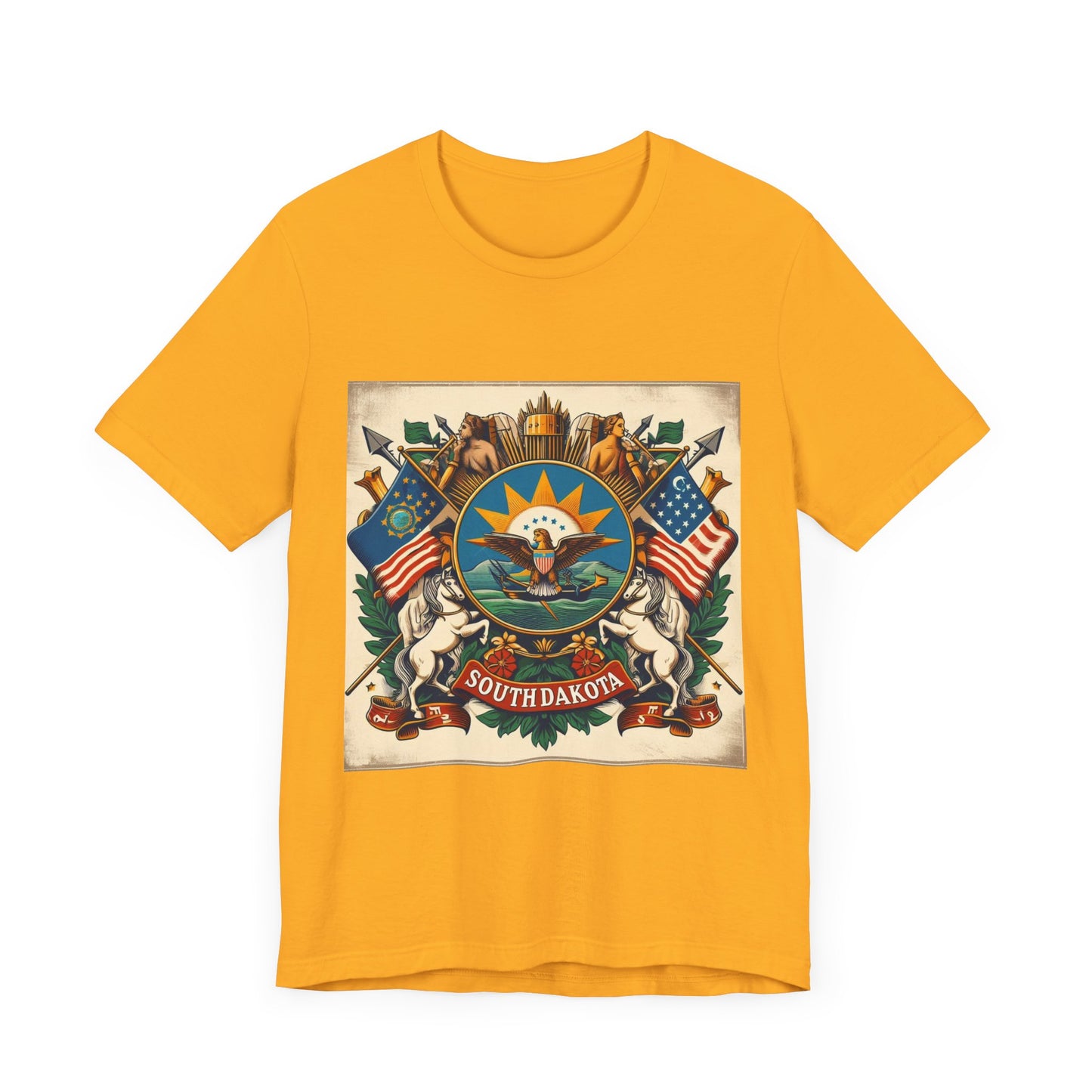 South Dakota Vintage Christian Crusader - Unisex Jersey Tee - USA - 100% Charity Benefit - The God Vote Collection by Chris Rabalais