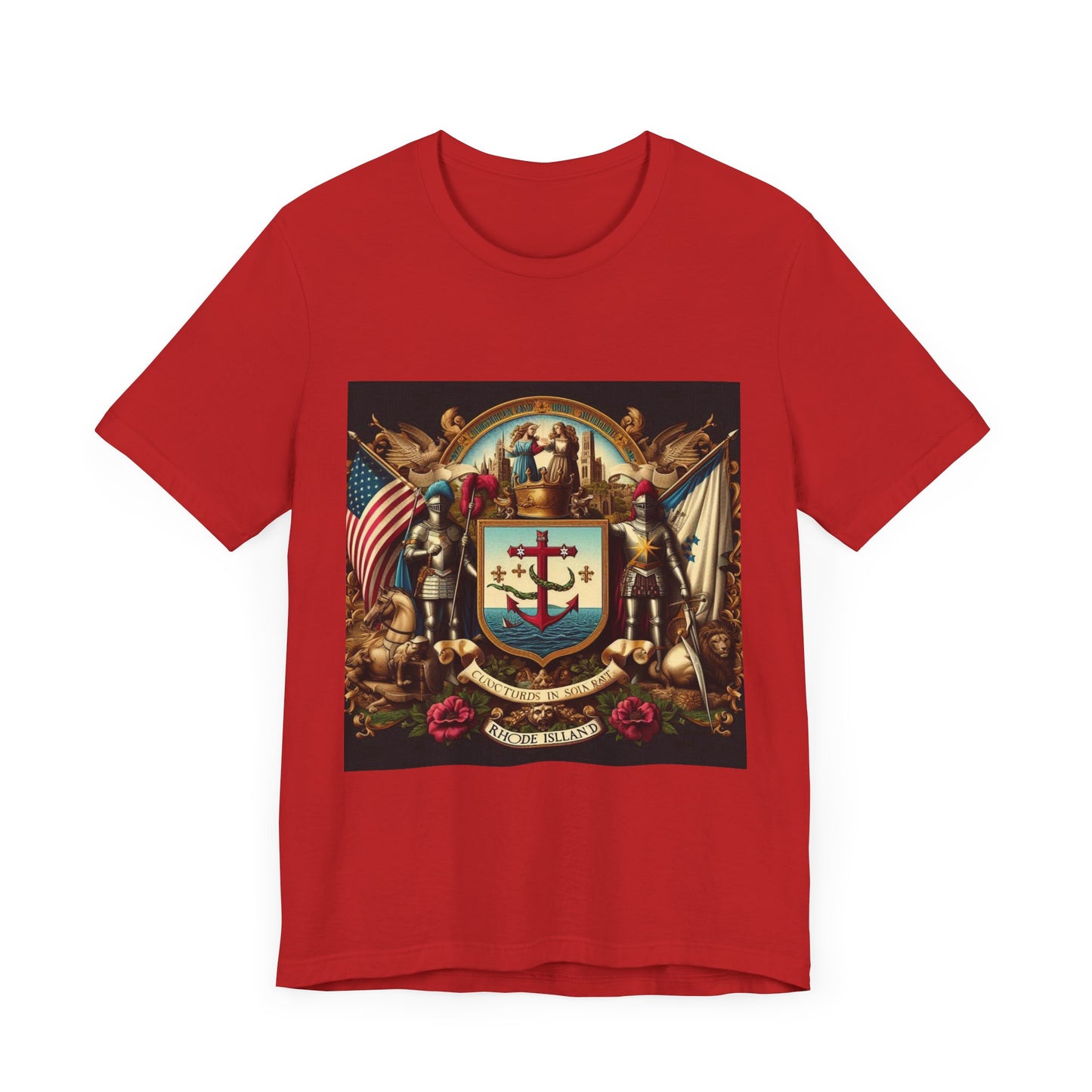 Rhode Island Vintage Christian Crusader - Unisex Jersey Tee - USA - 100% Charity Benefit - The God Vote Collection by Chris Rabalais