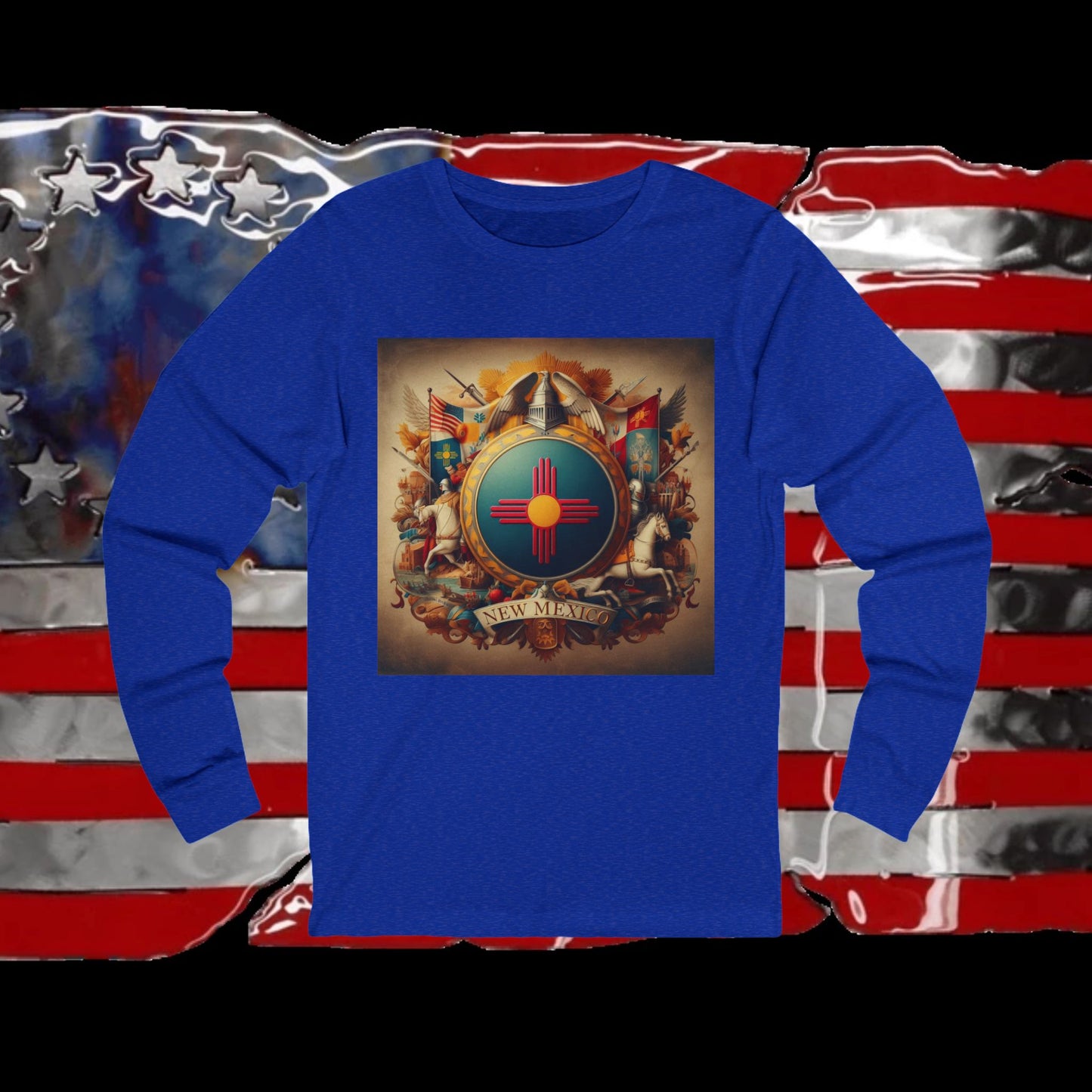 New Mexico Vintage Christian Crusader - Premium Unisex Long Sleeve Jersey Tee - 100% Charity - The God Vote Collection by Chris Rabalais