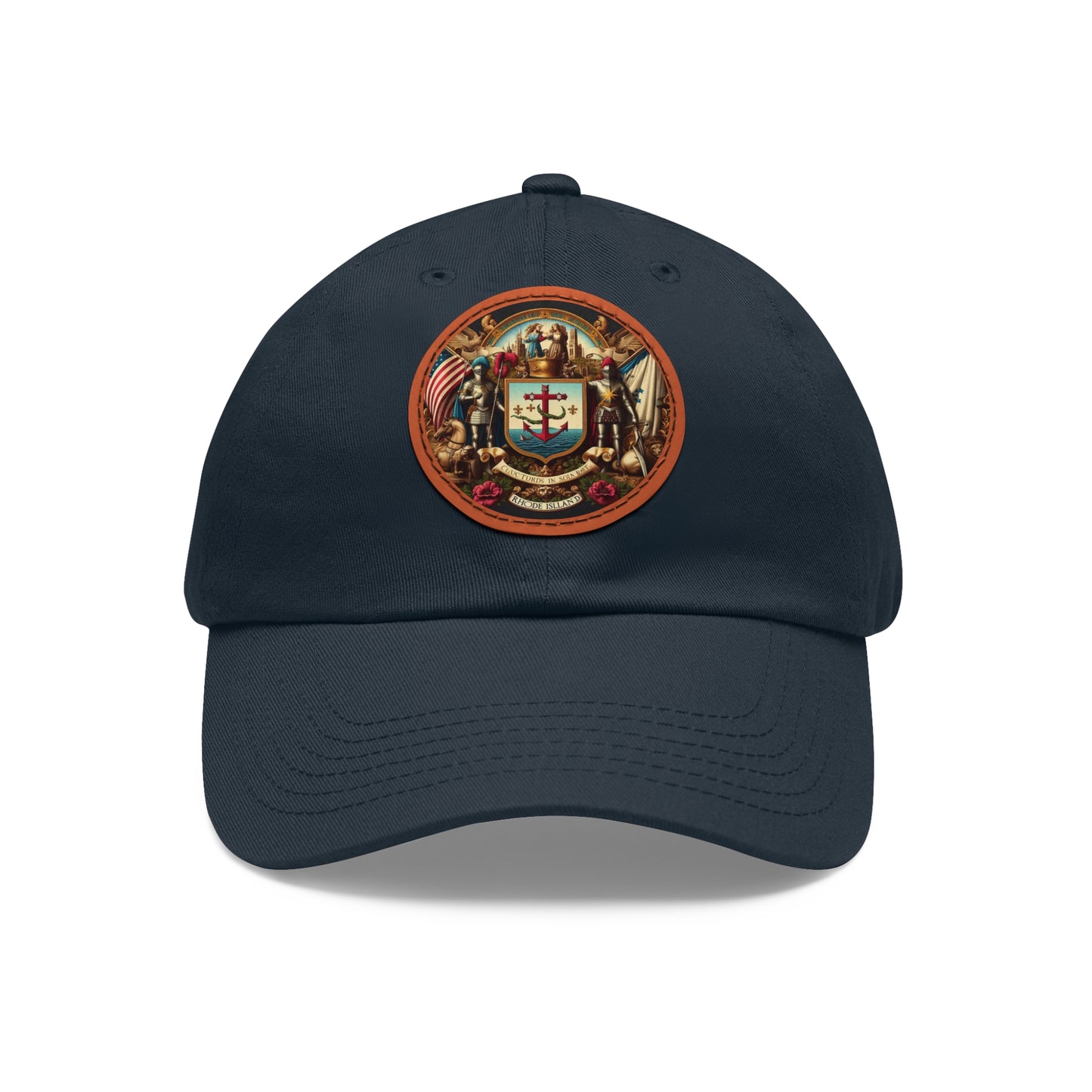 Rhode Island Vintage Christian Crusader Campaign Hat - Chino Twill Leather Logo - 100% Charity - The God Vote Collection by Chris Rabalais
