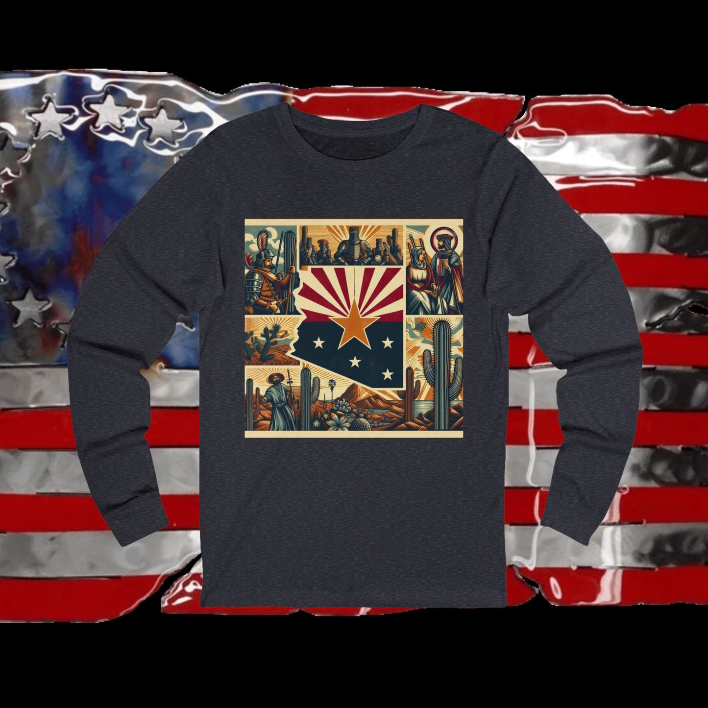 Arizona Vintage Christian Crusader - Premium Unisex Long Sleeve Jersey Tee - 100% Charity - The God Vote Collection by Chris Rabalais