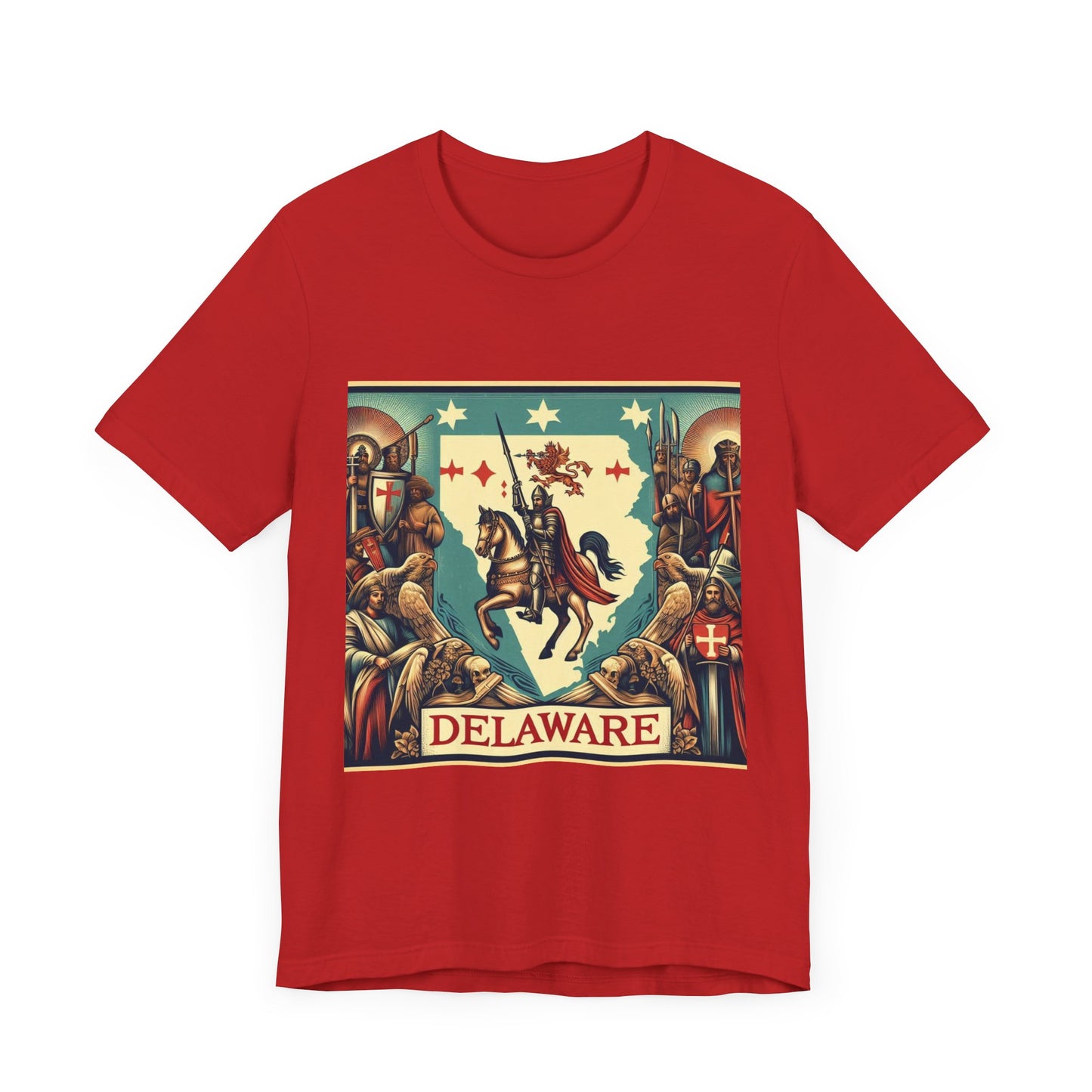 Delaware Vintage Christian Crusader - Unisex Jersey Tee - USA - 100% Charity Benefit - The God Vote Collection by Chris Rabalais