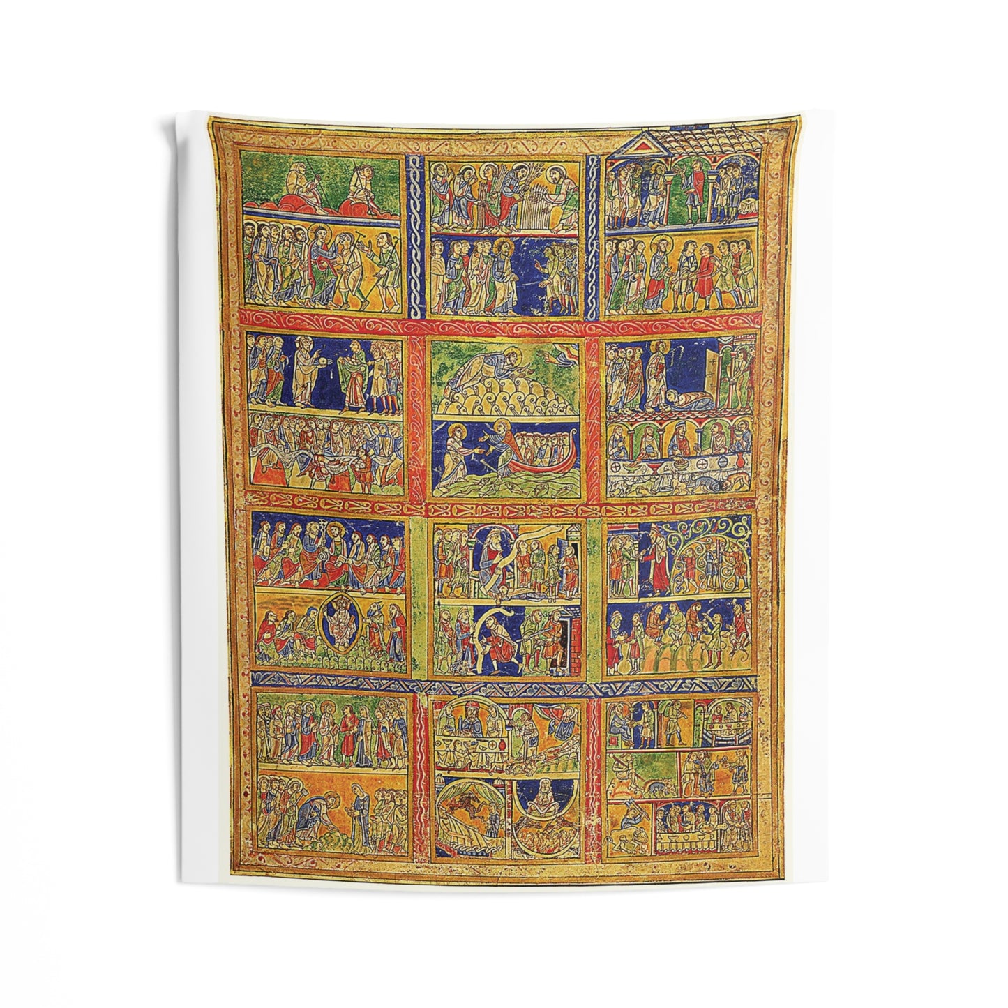 Scenes from the Life of Christ and Parables Parchment Psautier d'Eadwine 1150 Canvas Tapestry Catholic Christian Bible Scripture Christ Gift