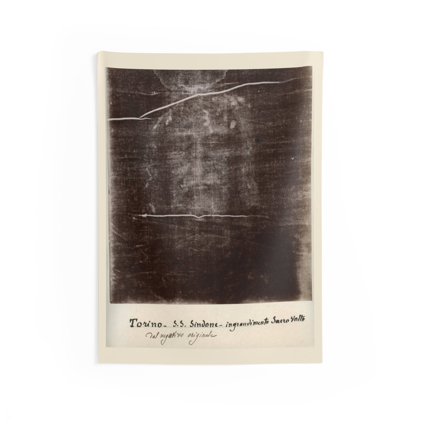Christ Jesus Face Bible Shroud of Turin Original Photo (1898) Wall Art Tapestry Catholic, Christian, Orthodox Icon Scripture Christmas Gift