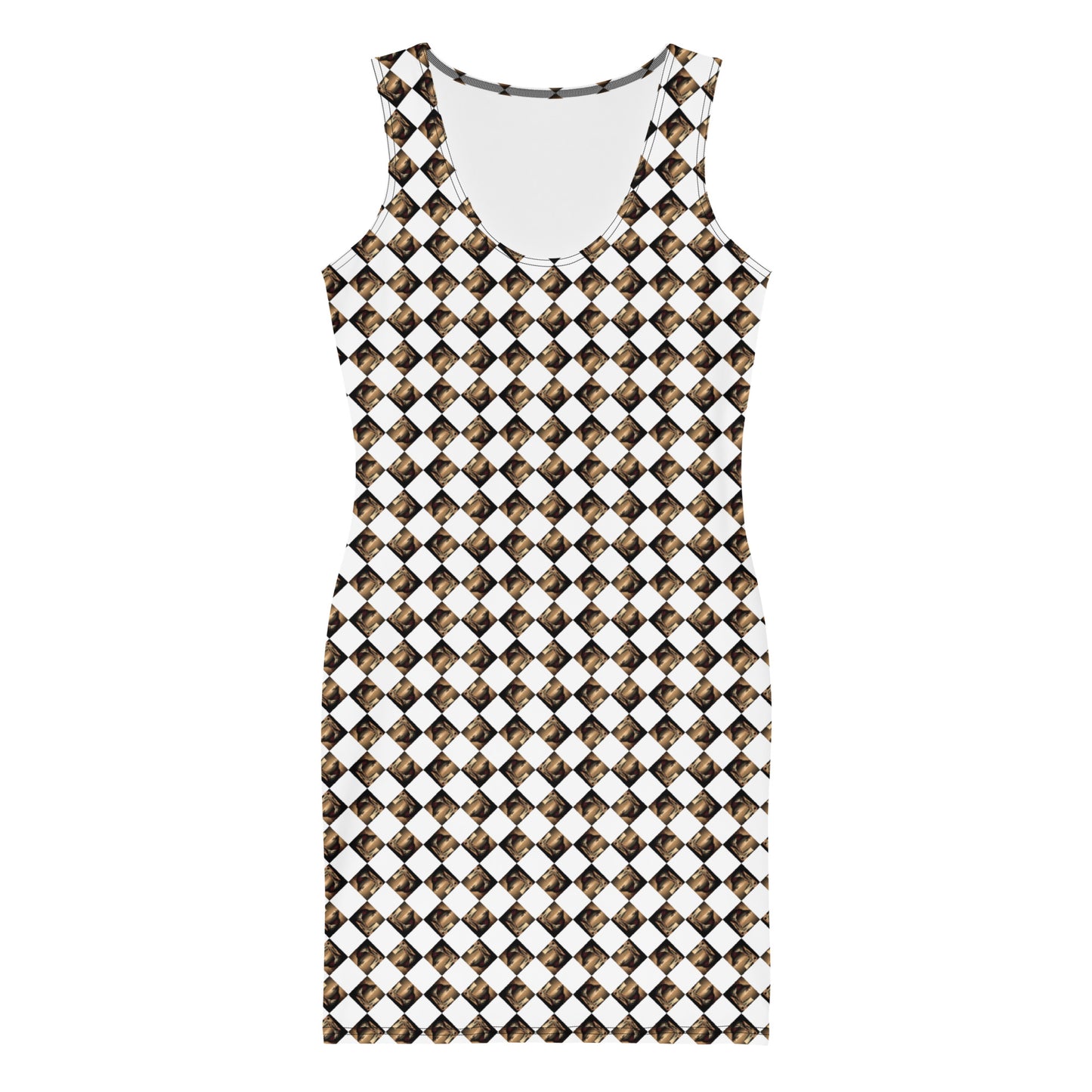 Diamond Gold Bodycon Dress (Full Print) - The God Ball Originals by Chris Rabalais (2024)