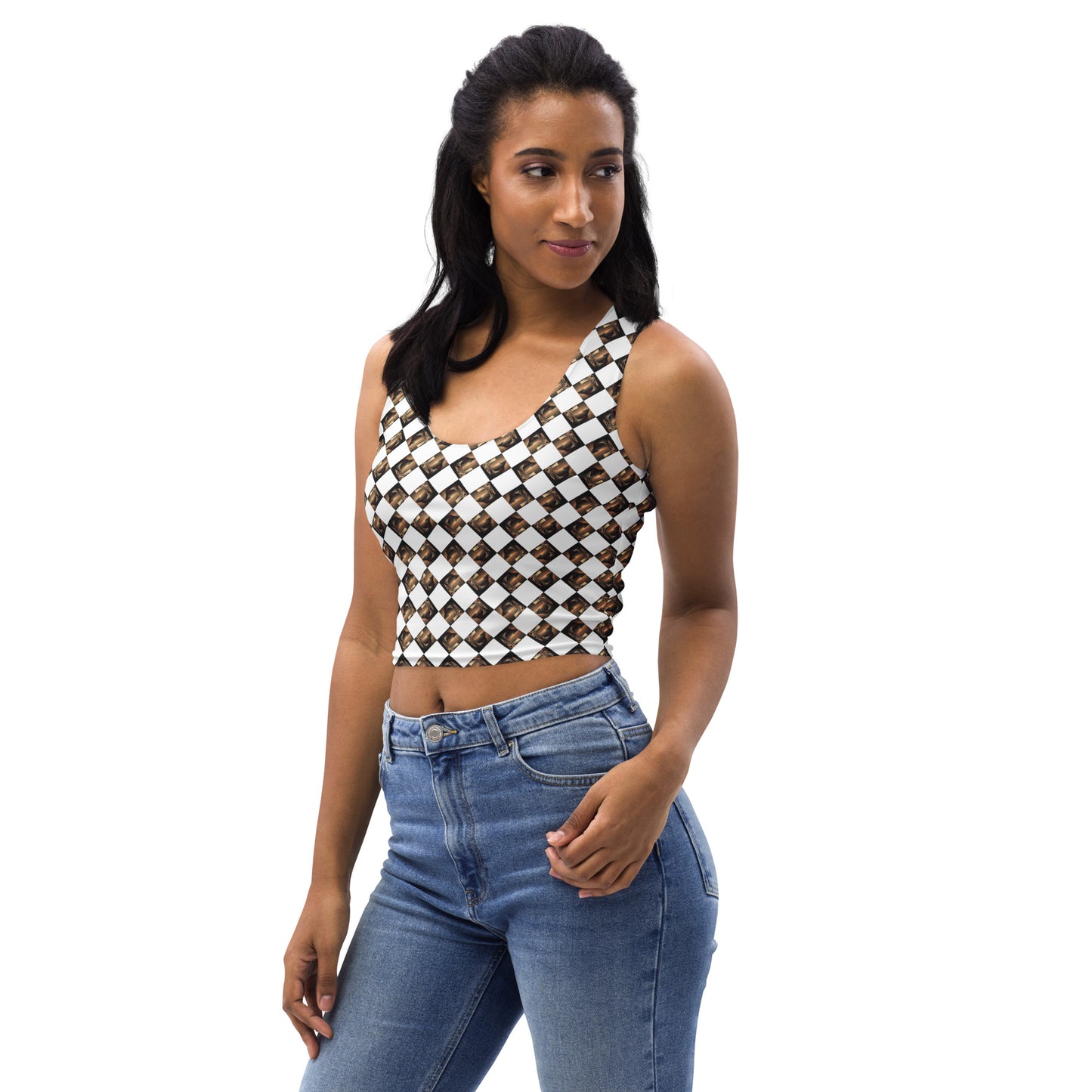 Diamond Gold Ladies Crop Top (Full Print) - The God Ball Originals by Chris Rabalais (2024)