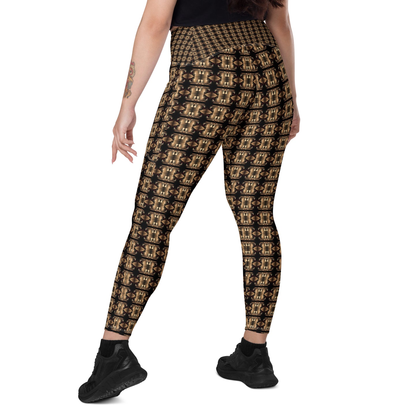 Platinum Ladies Crossover Leggings with Pockets (Full Print) - The God Ball Originals by Chris Rabalais (2024)