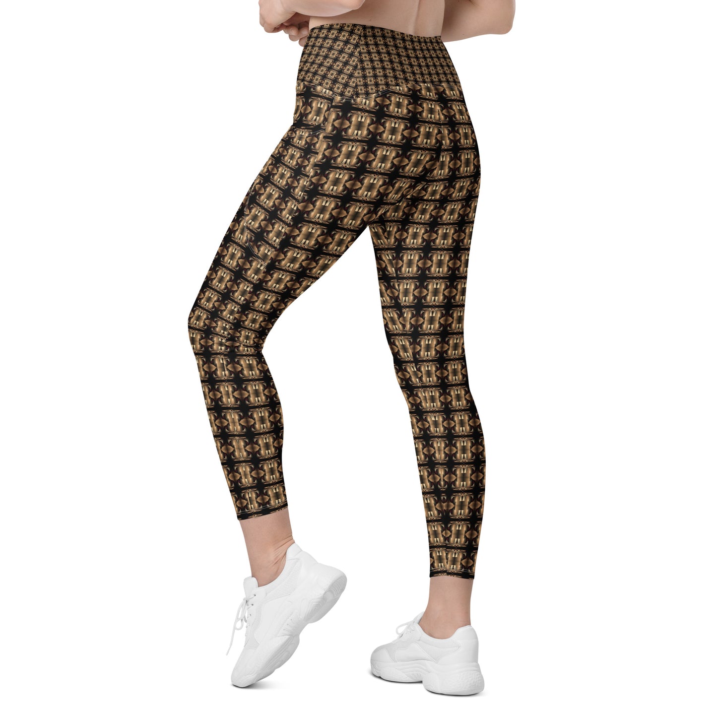 Platinum Ladies Crossover Leggings with Pockets (Full Print) - The God Ball Originals by Chris Rabalais (2024)
