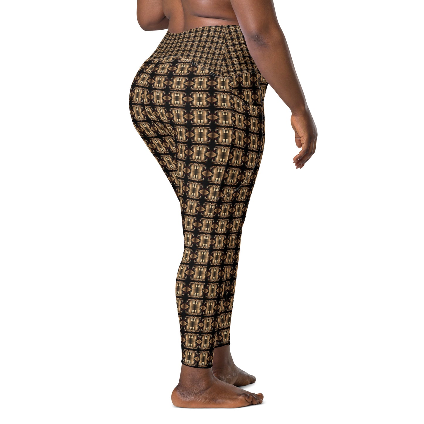 Platinum Ladies Crossover Leggings with Pockets (Full Print) - The God Ball Originals by Chris Rabalais (2024)