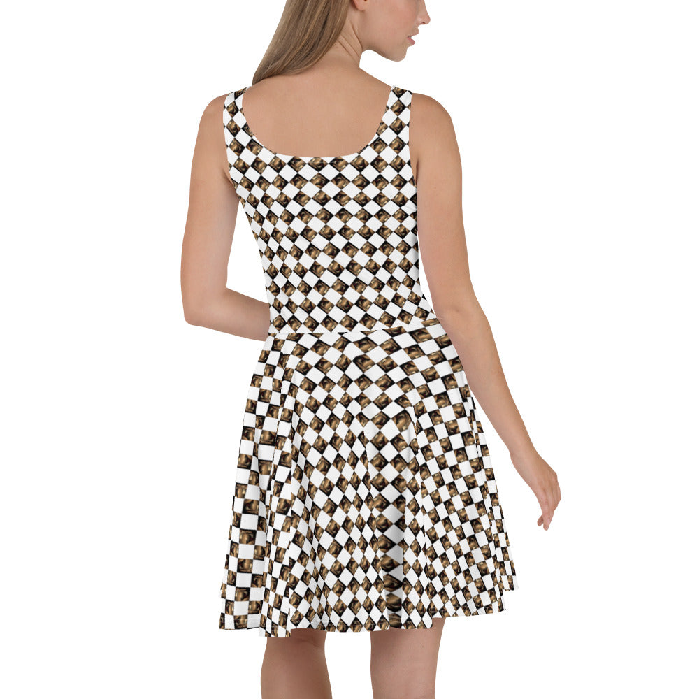 Diamond Gold Skater Dress (Full Print) - The God Ball Originals by Chris Rabalais (2024)
