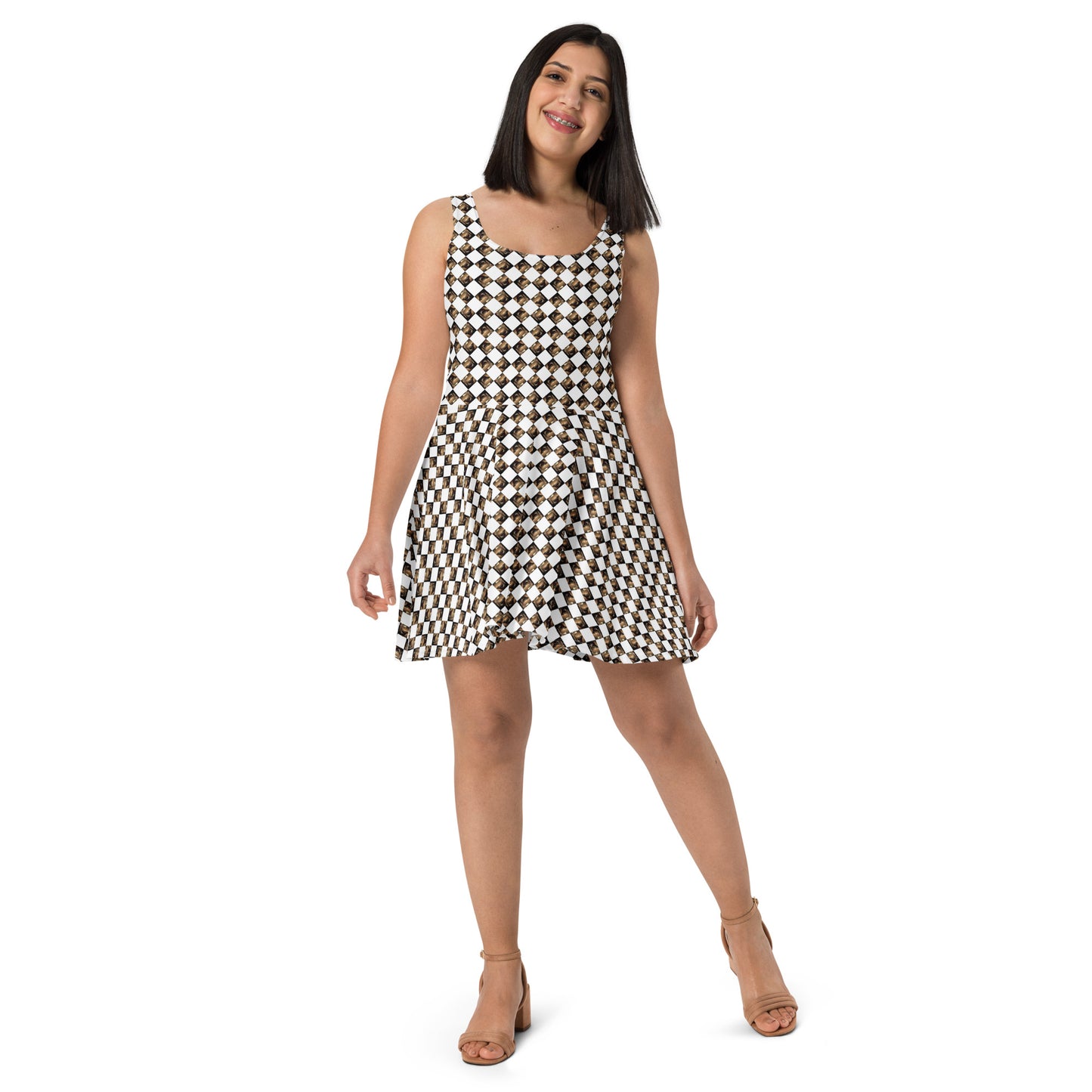 Diamond Gold Skater Dress (Full Print) - The God Ball Originals by Chris Rabalais (2024)
