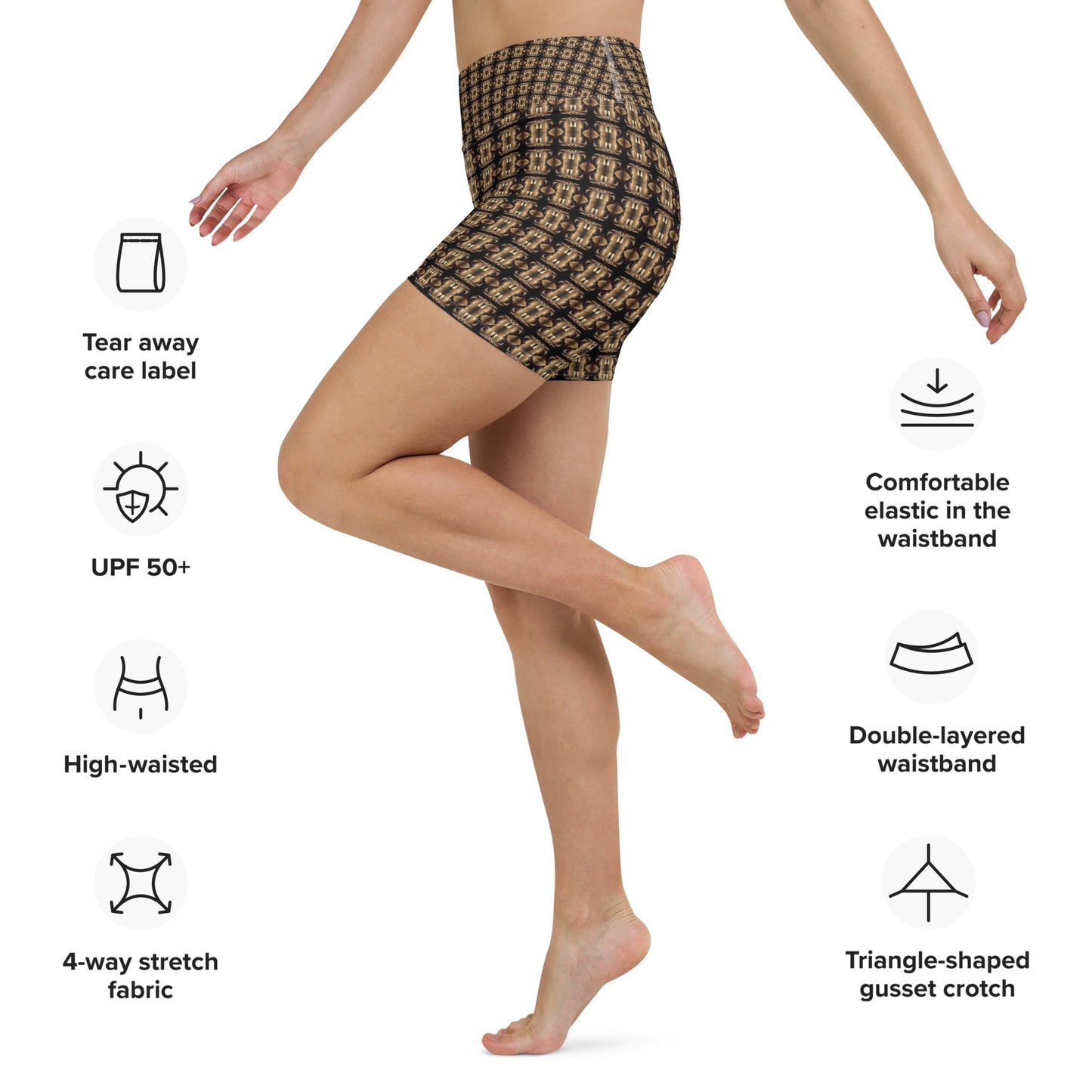 Platinum Yoga Shorts (Full Print) - The God Ball Originals by Chris Rabalais (2024)