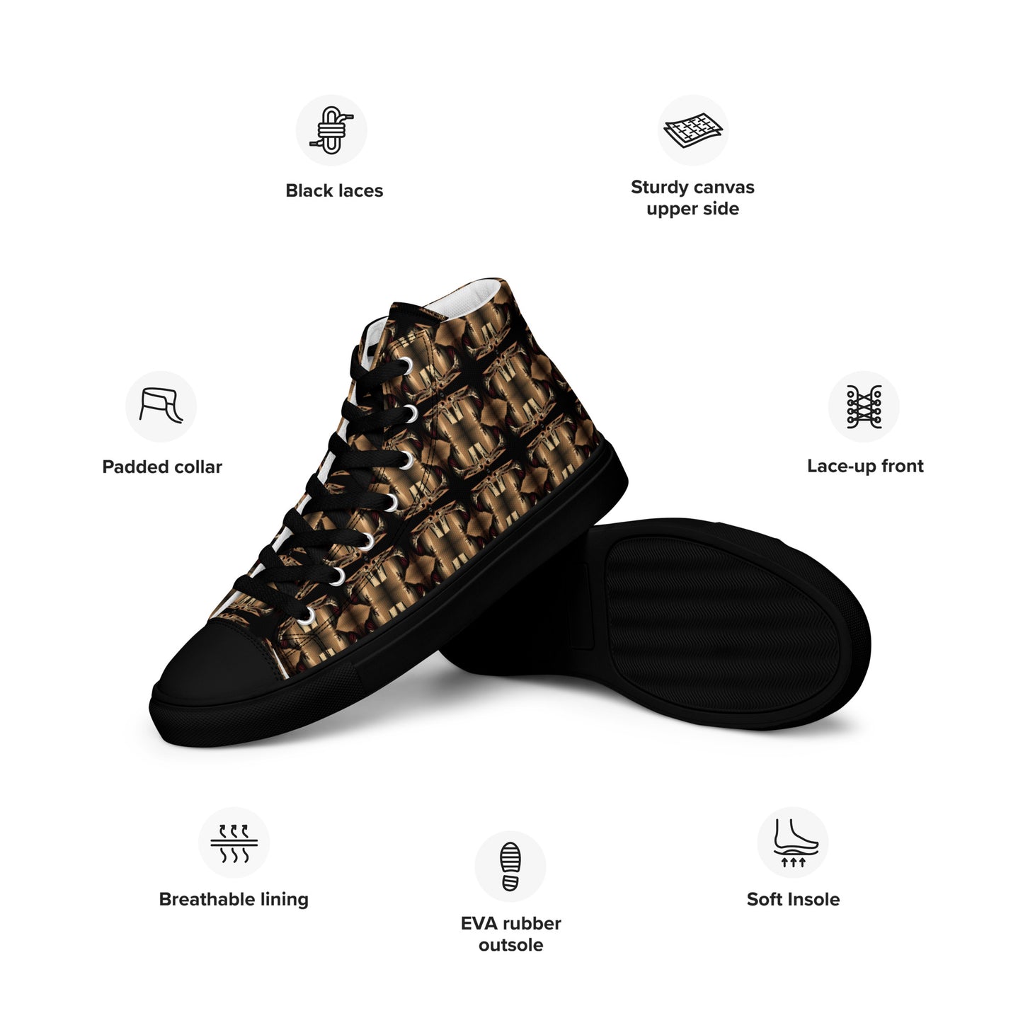 Men’s Premium High Top Canvas Shoes (Full Print) - The God Ball Originals by Chris Rabalais (2024)