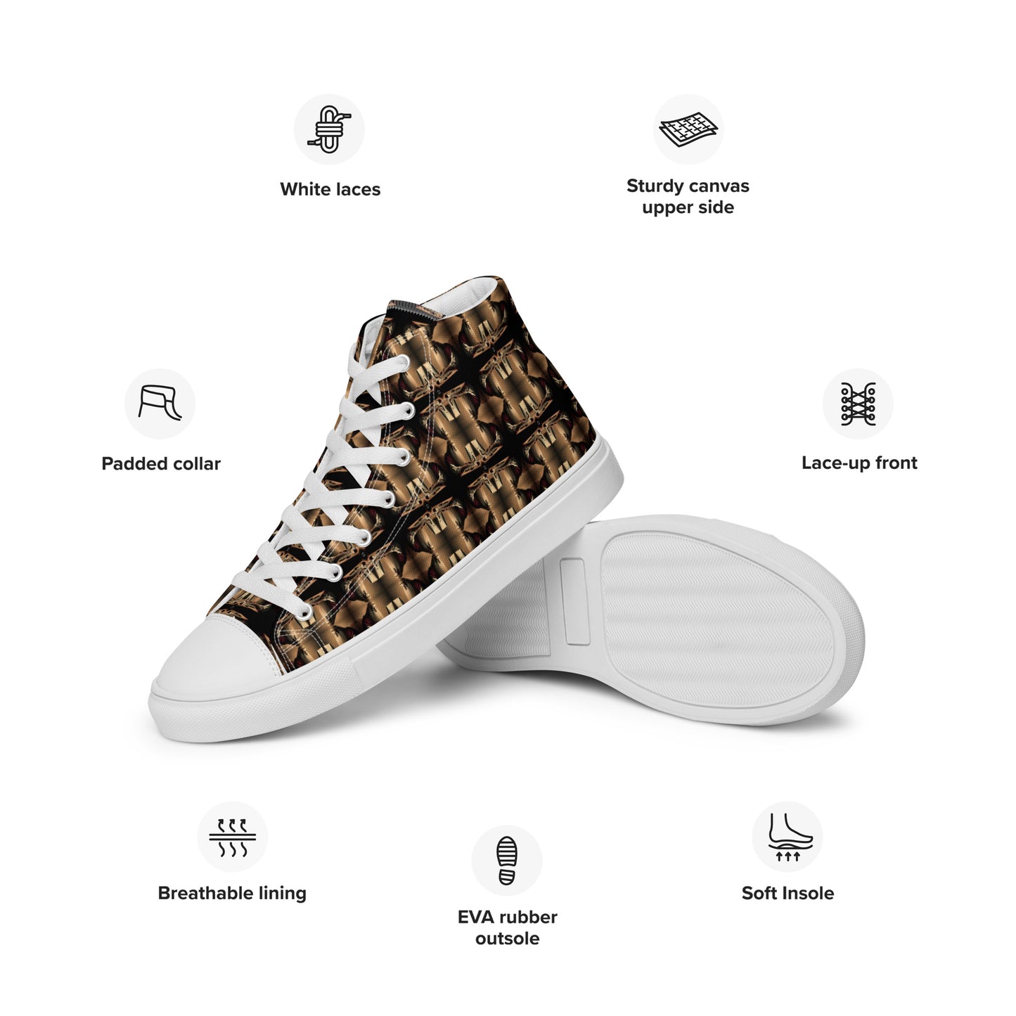 Men’s Premium High Top Canvas Shoes (Full Print) - The God Ball Originals by Chris Rabalais (2024)