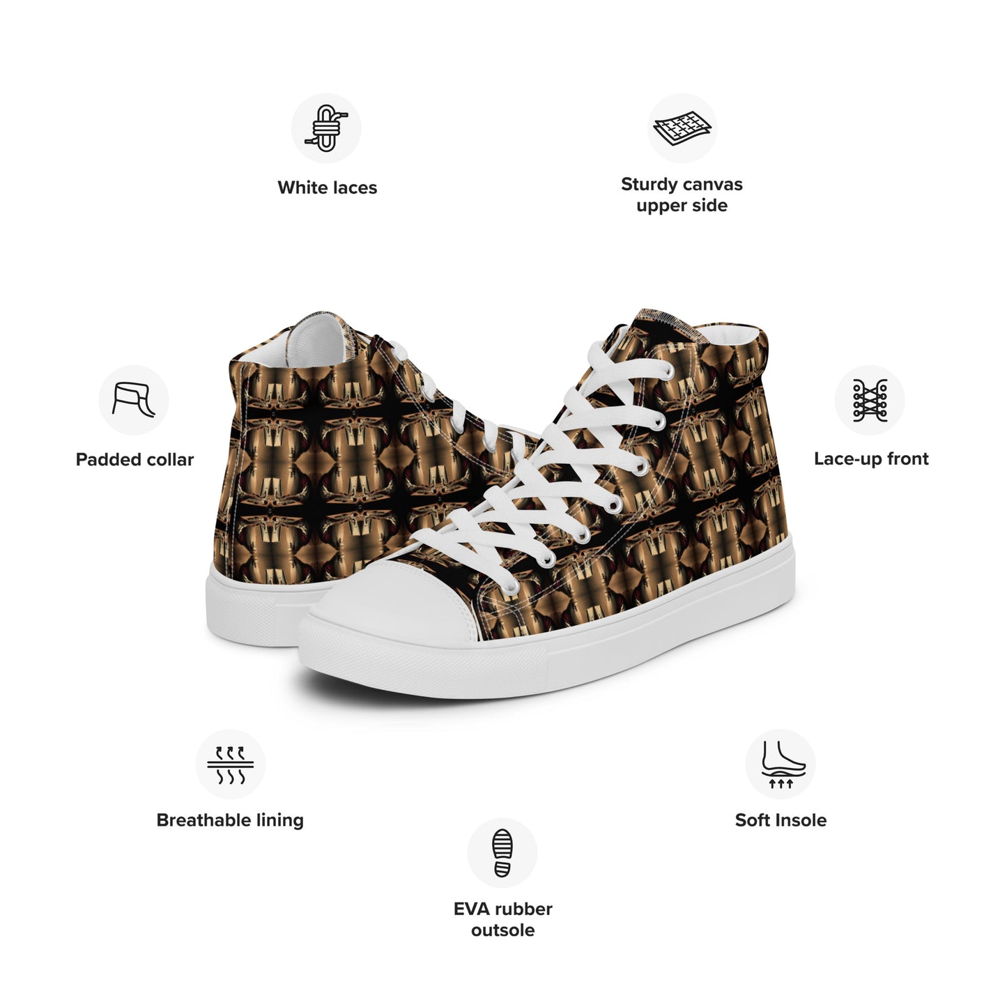Men’s Premium High Top Canvas Shoes (Full Print) - The God Ball Originals by Chris Rabalais (2024)