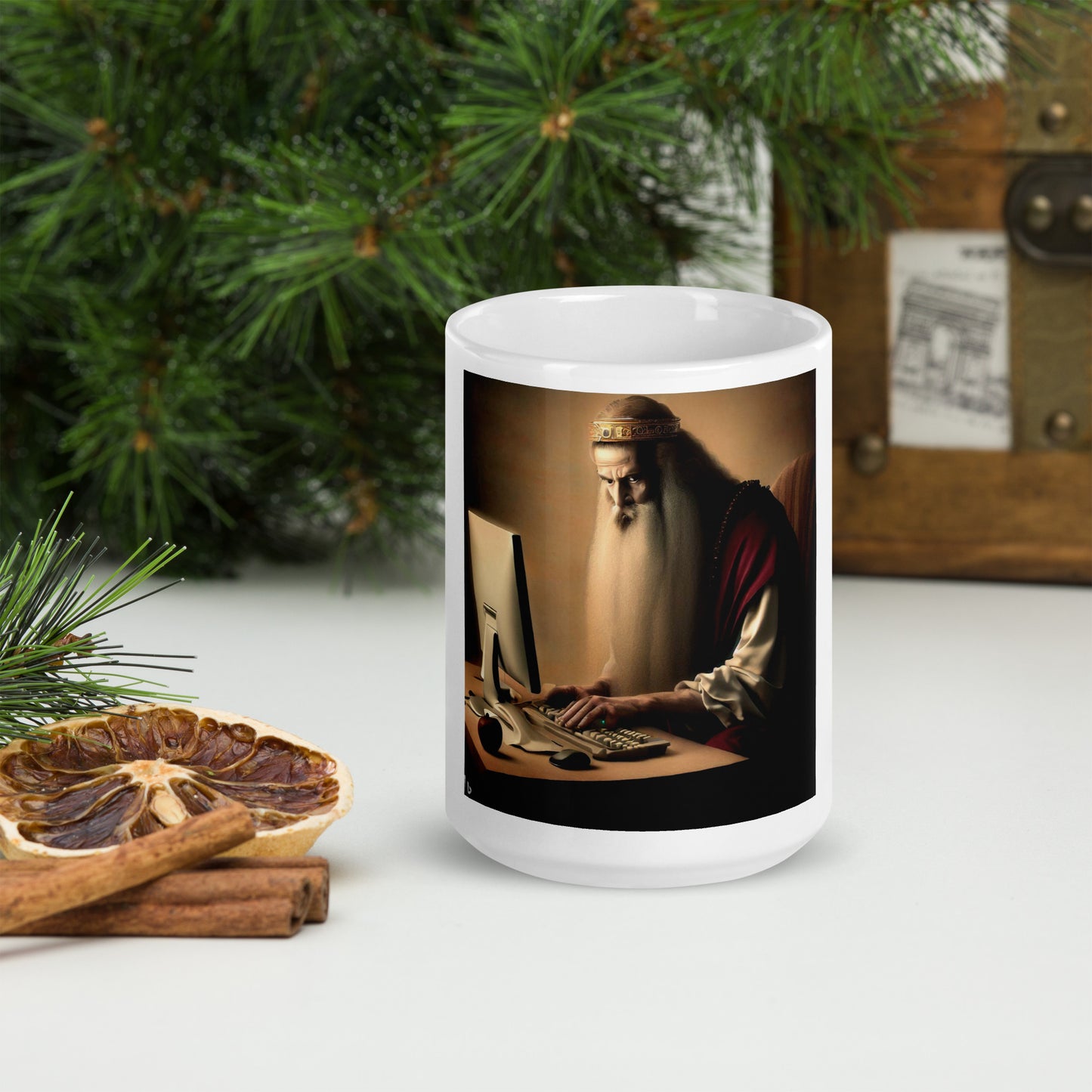 White Glossy Mug - The God Ball Originals by Chris Rabalais (2024)