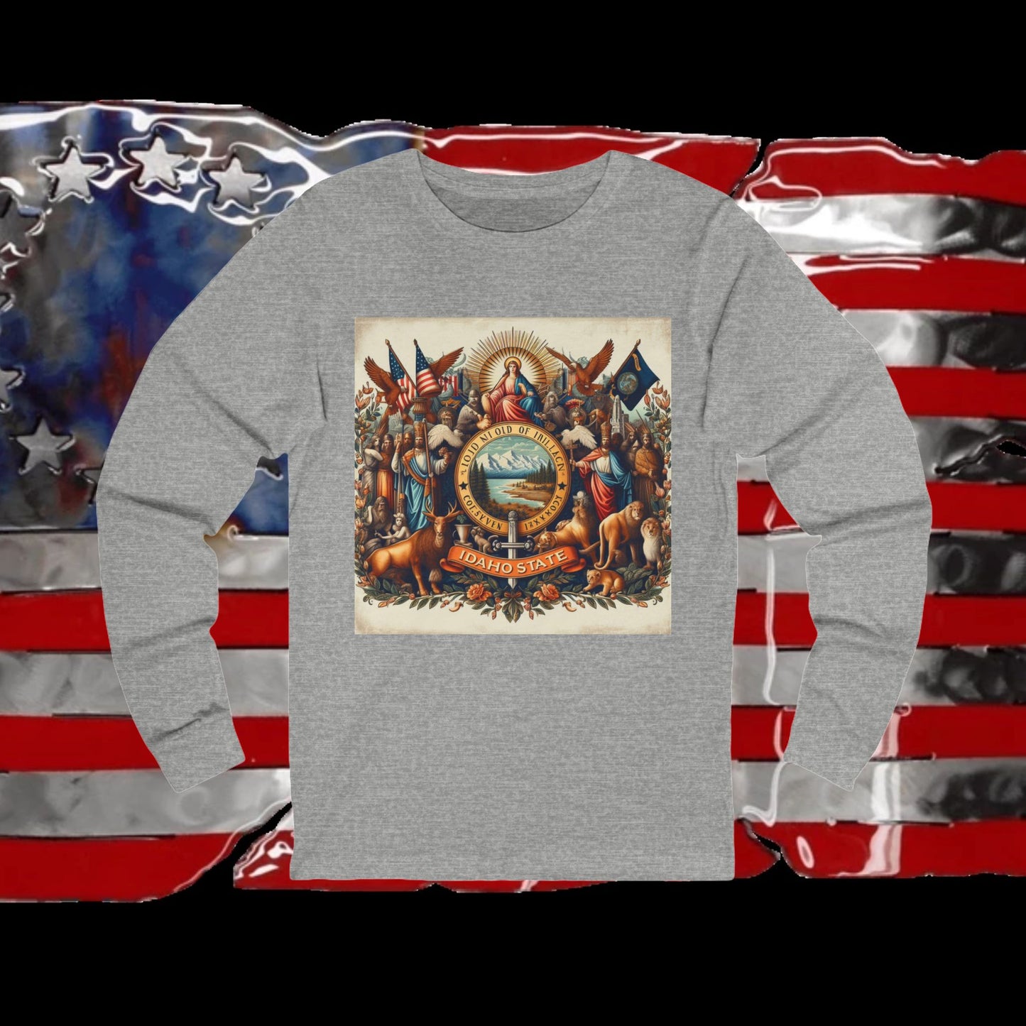 Idaho Vintage Christian Crusader - Premium Unisex Long Sleeve Jersey Tee - 100% Charity - The God Vote Collection by Chris Rabalais