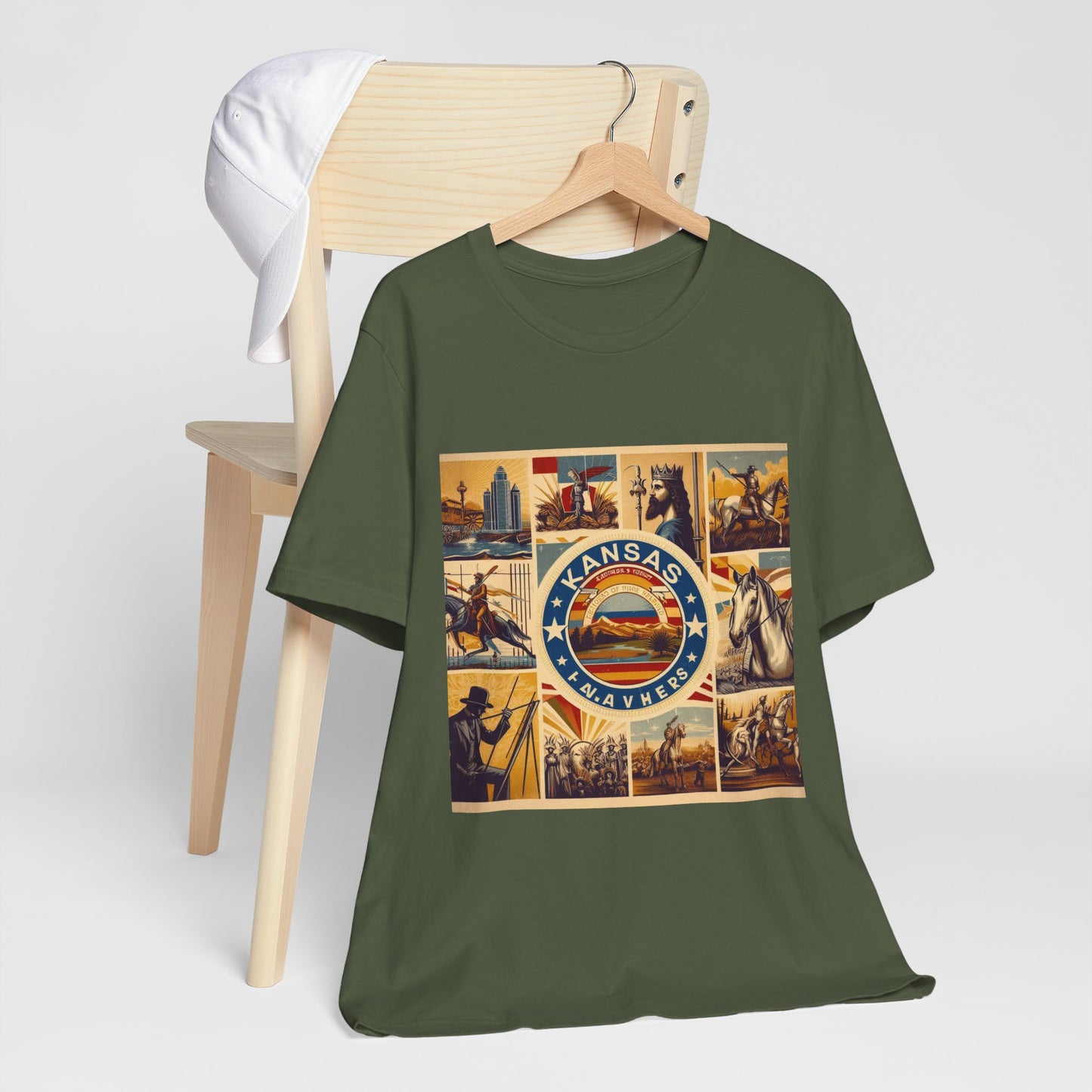 Kansas Vintage Christian Crusader - Unisex Jersey Tee - USA - 100% Charity Benefit - The God Vote Collection by Chris Rabalais
