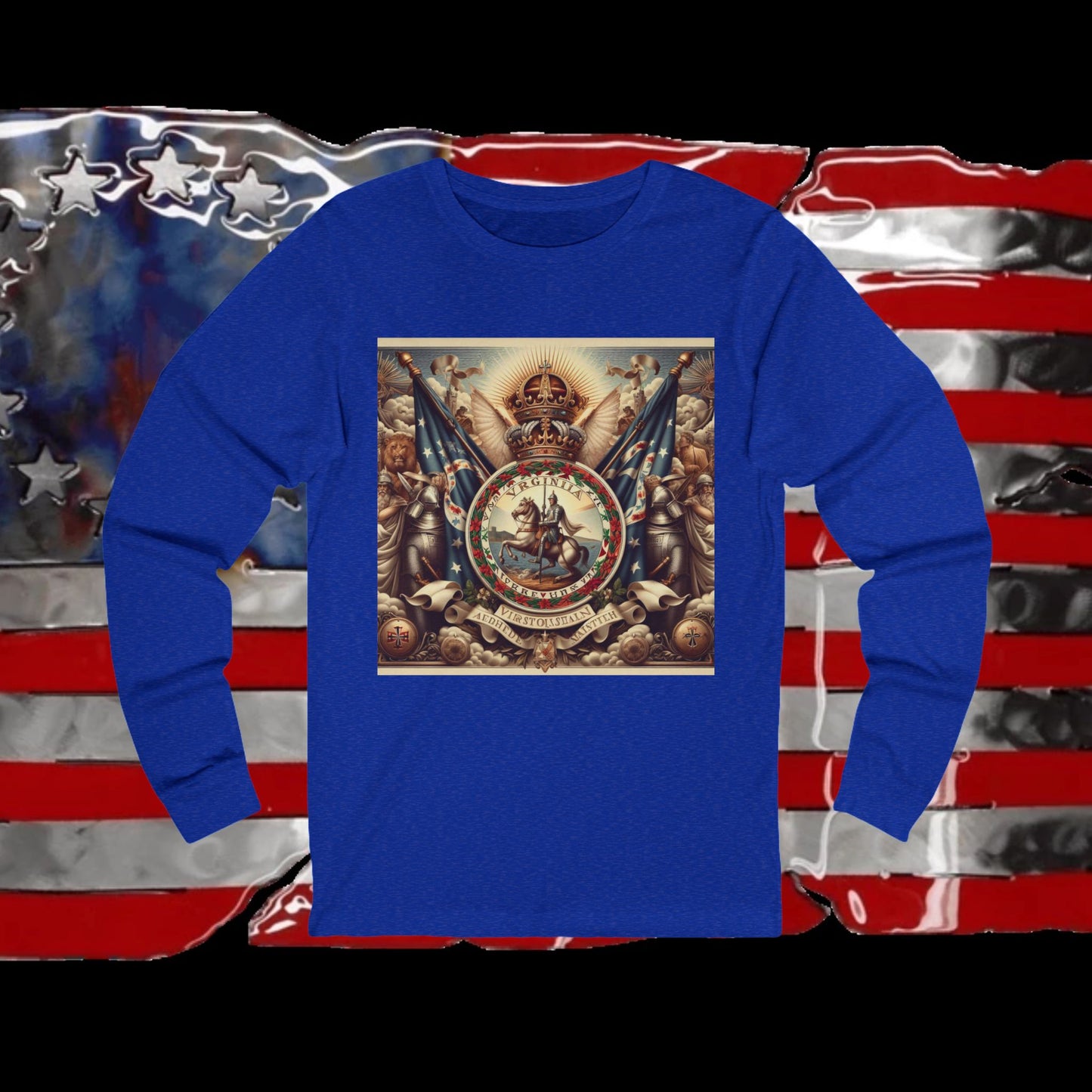 Virginia Vintage Christian Crusader - Premium Unisex Long Sleeve Jersey Tee - 100% Charity - The God Vote Collection by Chris Rabalais