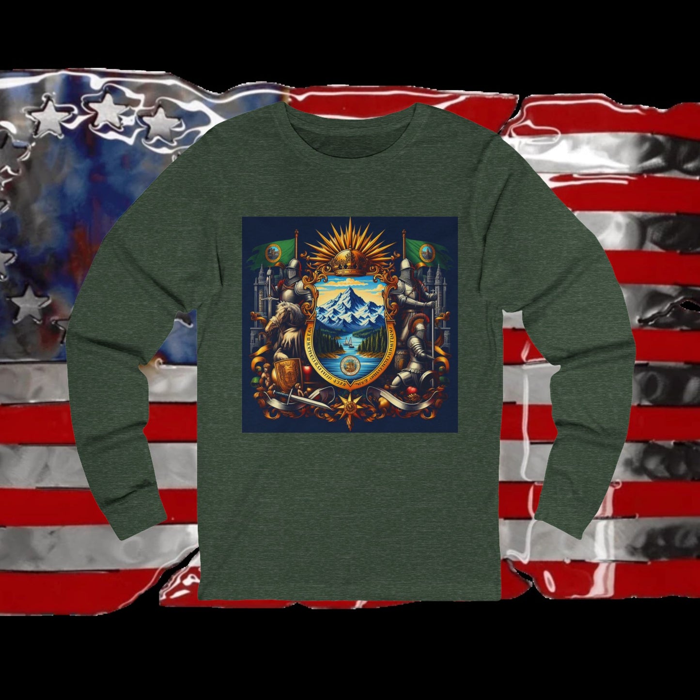 Washington Vintage Christian Crusader - Premium Unisex Long Sleeve Jersey Tee - 100% Charity - The God Vote Collection by Chris Rabalais