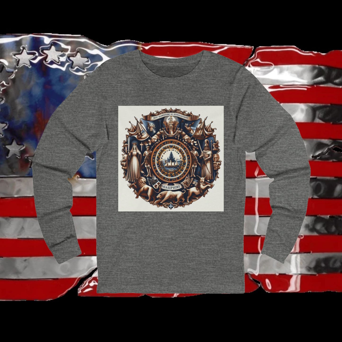 New Hampshire Vintage Christian Crusader - Unisex Premium Long Sleeve Jersey Tee - 100% Charity - The God Vote Collection by Chris Rabalais