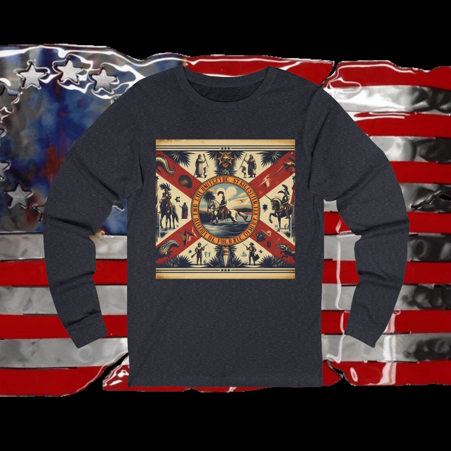 Florida Vintage Christian Crusader - Premium Unisex Long Sleeve Jersey Tee - 100% Charity - The God Vote Collection by Chris Rabalais