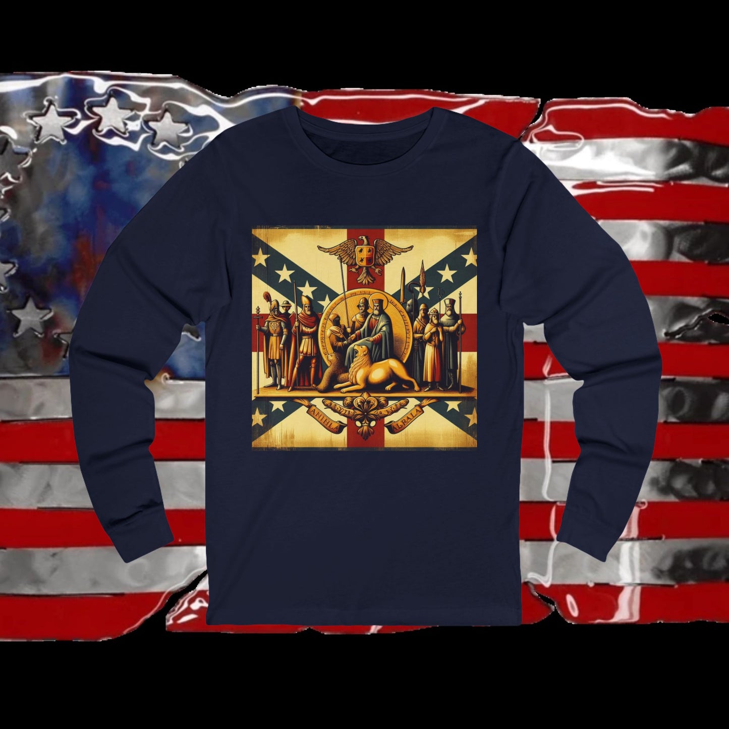 Alabama Vintage Christian Crusader - Premium Unisex Long Sleeve Jersey Tee - 100% Charity - The God Vote Collection by Chris Rabalais