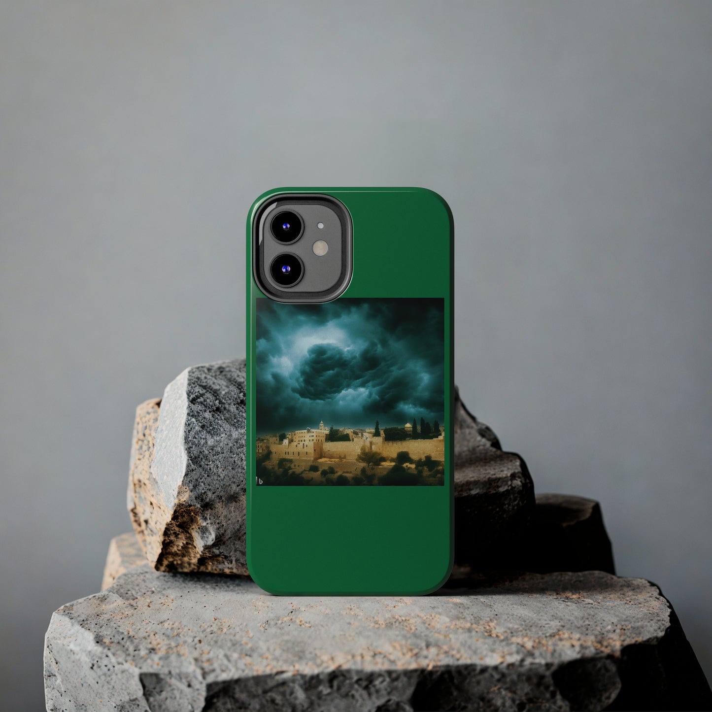 AImagination Collection iPhone Tough Case - "Storm Over Jerusalem" - The God Ball Originals by Chris Rabalais (2024)