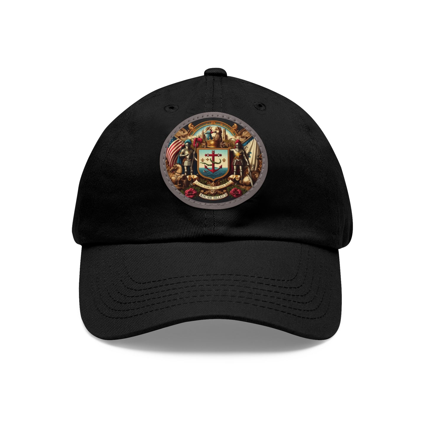 Rhode Island Vintage Christian Crusader Campaign Hat - Chino Twill Leather Logo - 100% Charity - The God Vote Collection by Chris Rabalais