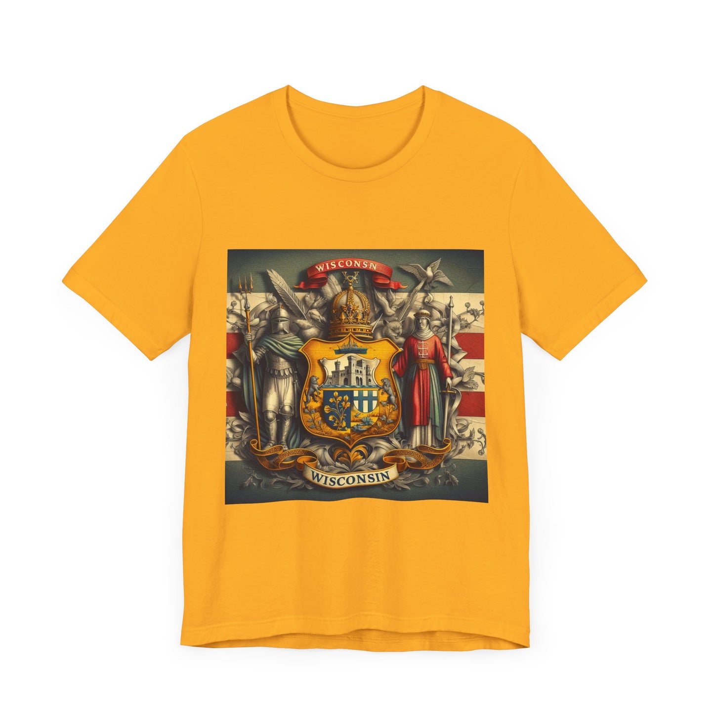 Wisconsin Vintage Christian Crusader - Unisex Jersey Tee - USA - 100% Charity Benefit - The God Vote Collection by Chris Rabalais