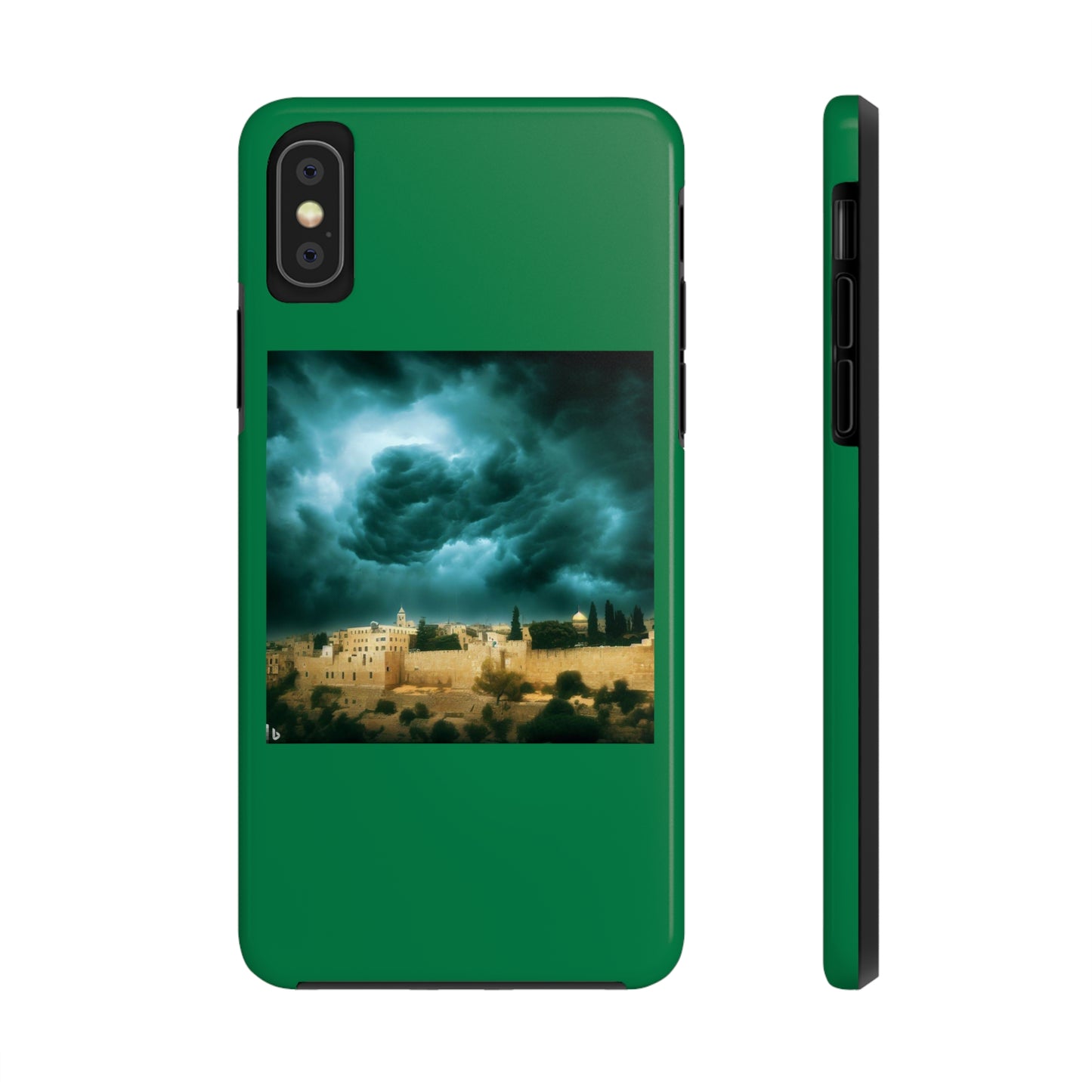 AImagination Collection iPhone Tough Case - "Storm Over Jerusalem" - The God Ball Originals by Chris Rabalais (2024)