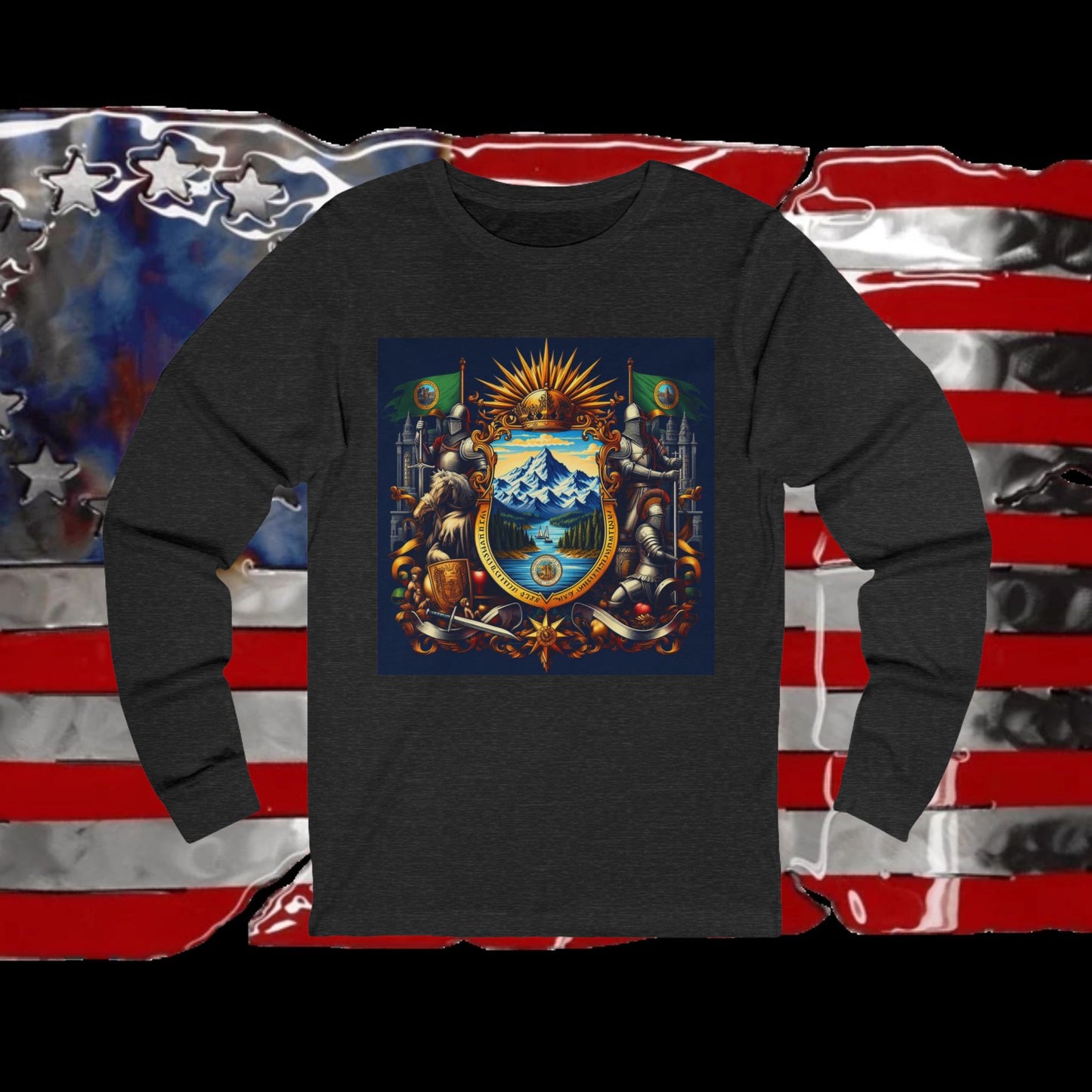 Washington Vintage Christian Crusader - Premium Unisex Long Sleeve Jersey Tee - 100% Charity - The God Vote Collection by Chris Rabalais