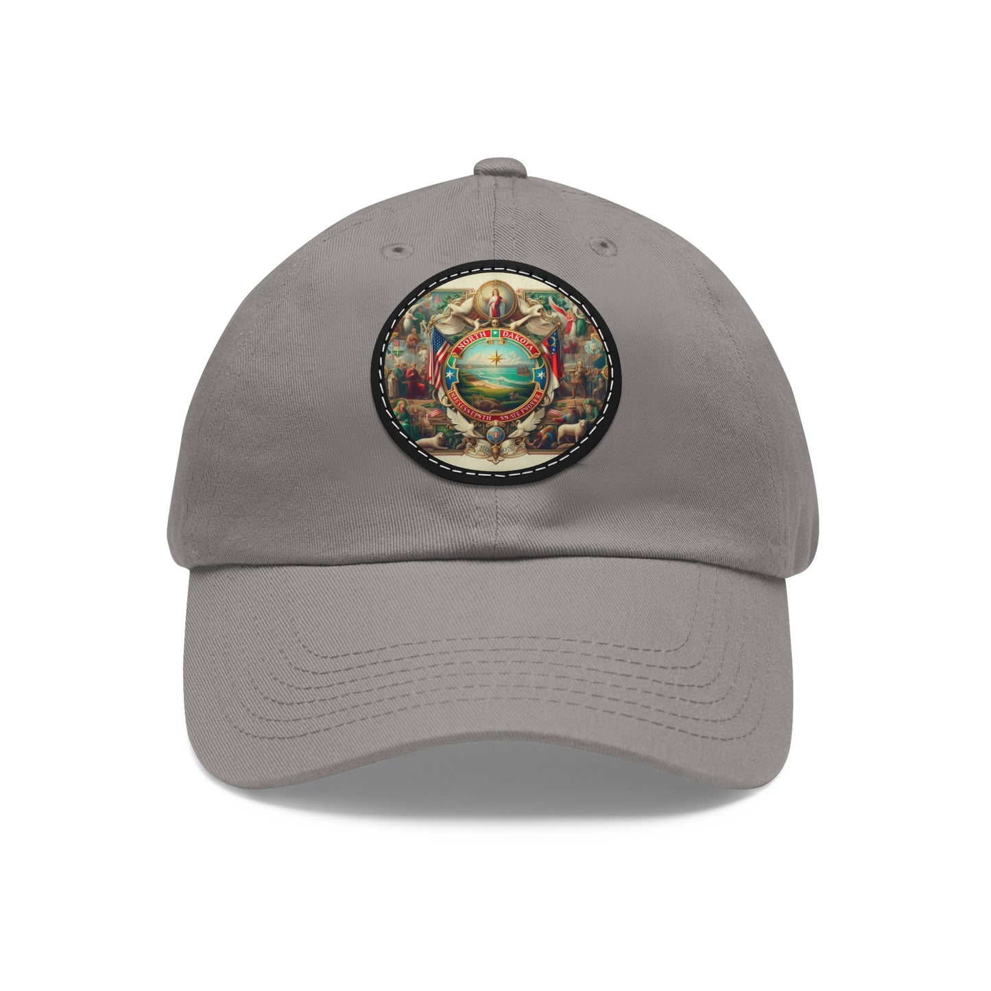 North Dakota Vintage Christian Crusader Campaign Hat - Chino Twill Leather Logo - 100% Charity - The God Vote Collection by Chris Rabalais