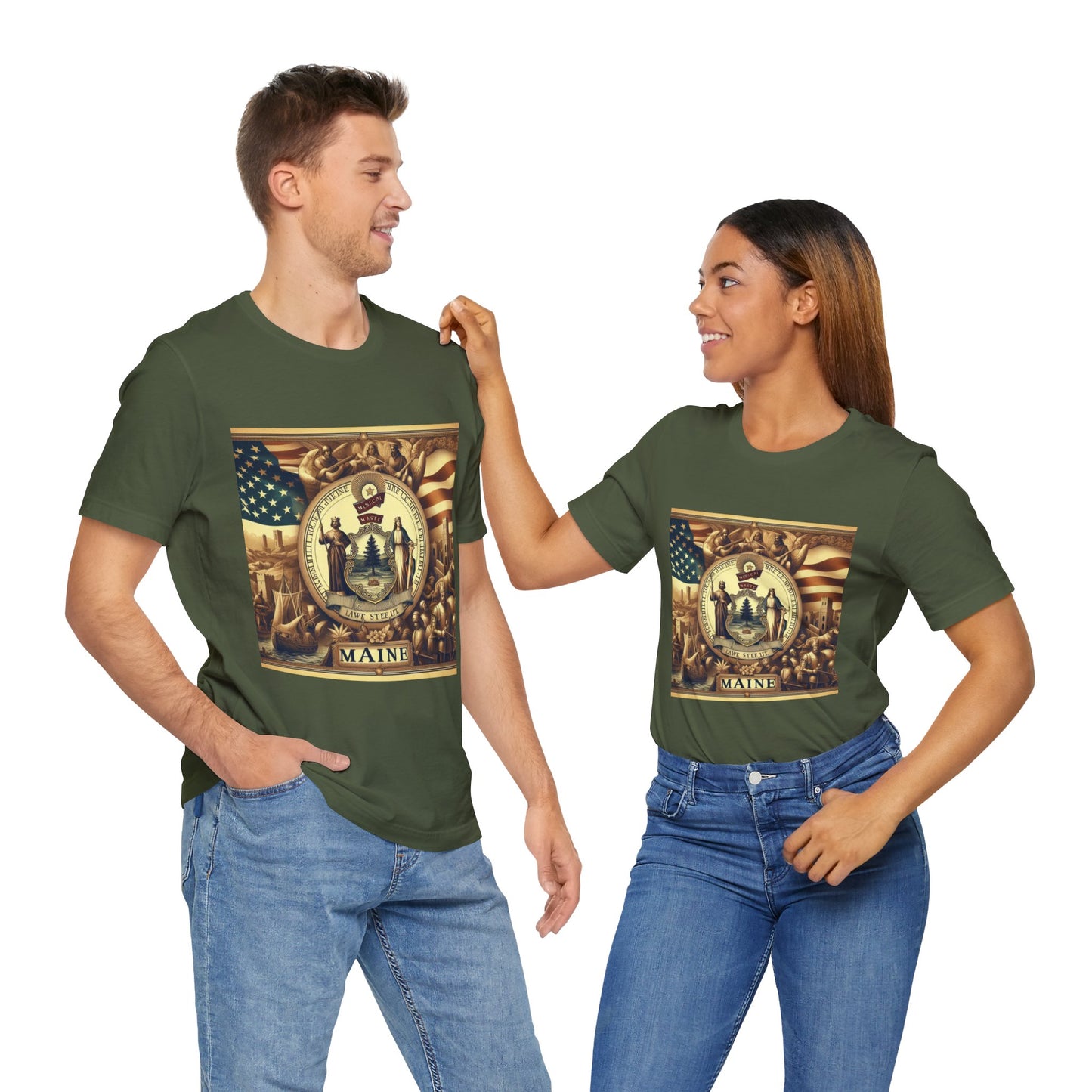 Maine Vintage Christian Crusader - Unisex Jersey Tee - USA - 100% Charity Benefit - The God Vote Collection by Chris Rabalais