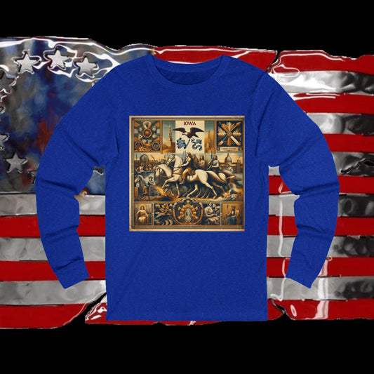 Iowa Vintage Christian Crusader - Unisex Premium Long Sleeve Jersey Tee - 100% Charity - The God Vote Collection by Chris Rabalais