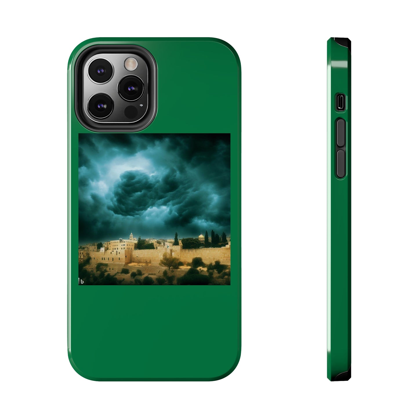 AImagination Collection iPhone Tough Case - "Storm Over Jerusalem" - The God Ball Originals by Chris Rabalais (2024)